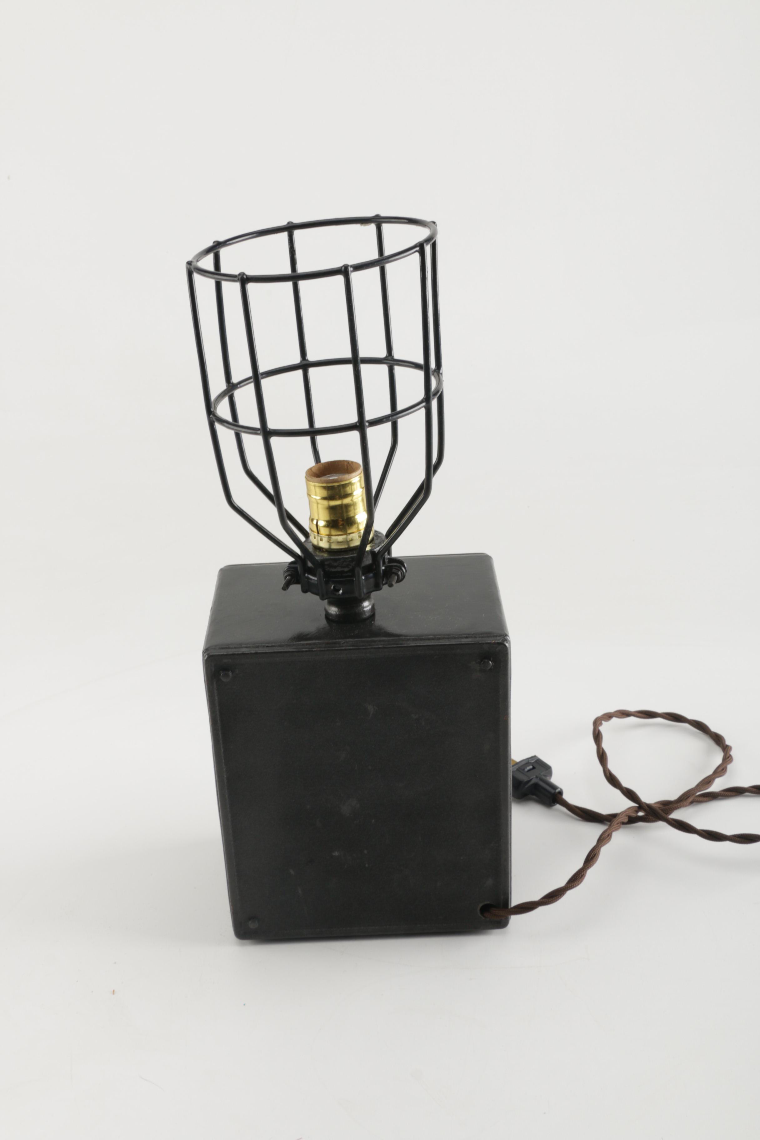 Industrial Steampunk Themed Voltage Meter Table Light