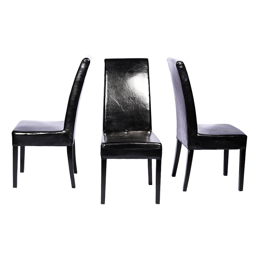 Three Black Parsons Style Chairs