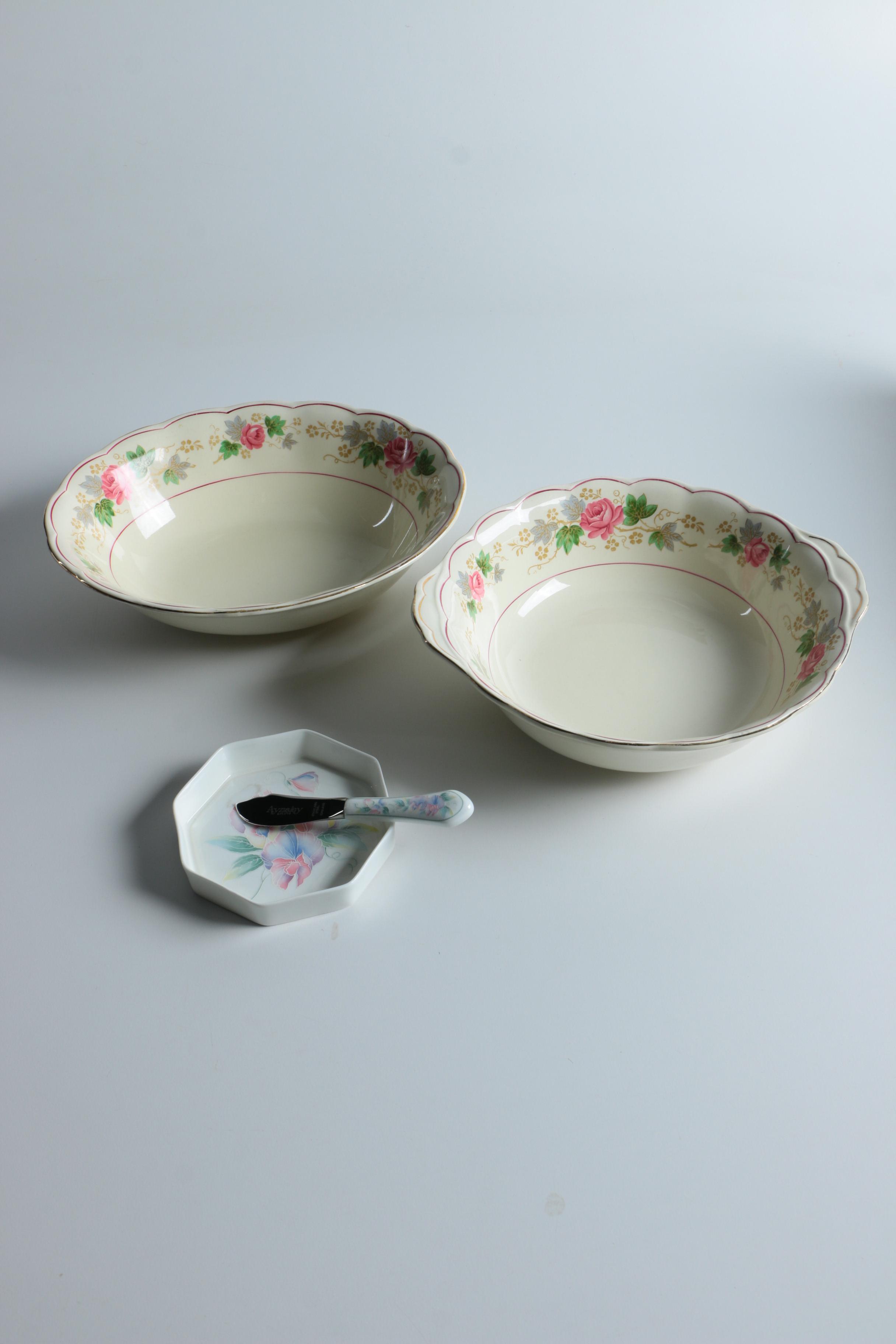 Grindley "Swansea Rose" and Aynsley "Little Sweetheart" Serveware