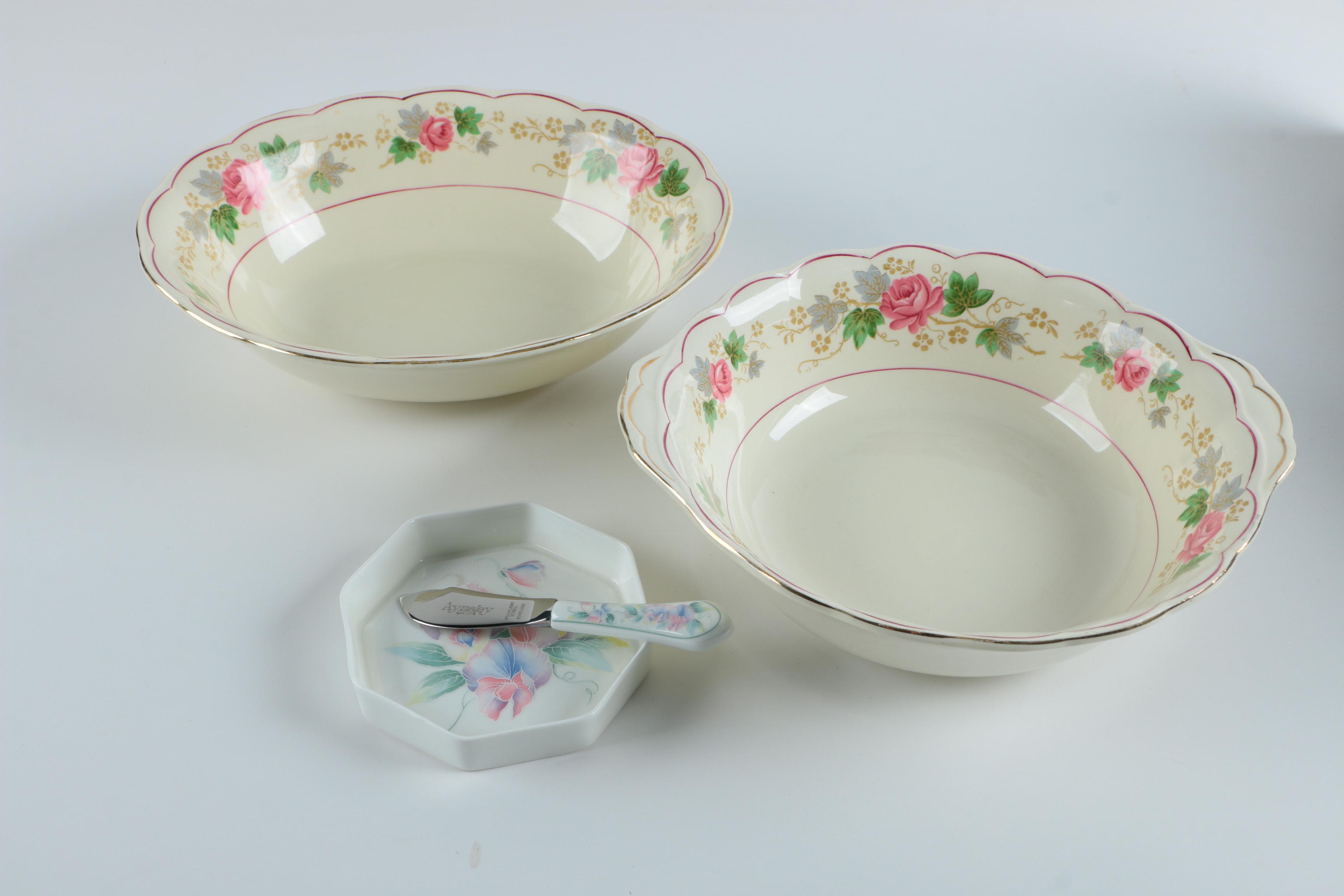 Grindley "Swansea Rose" and Aynsley "Little Sweetheart" Serveware