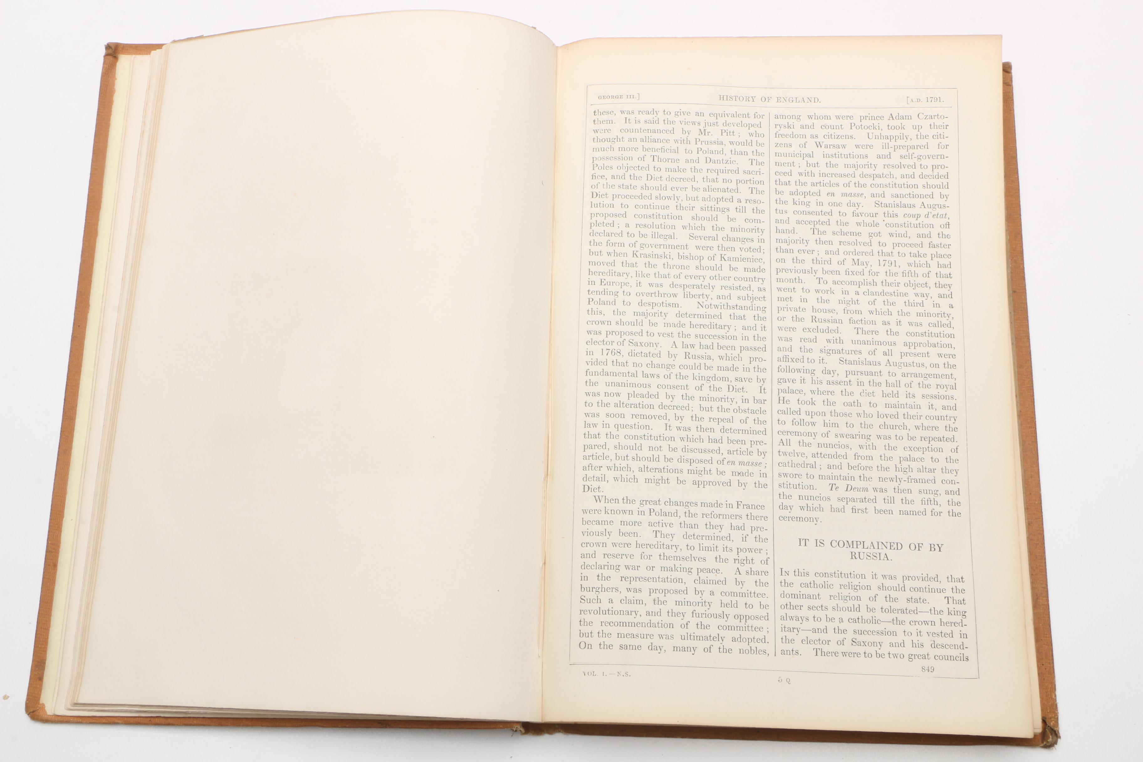 1850s "The History of England From the Reign of George III" Volumes