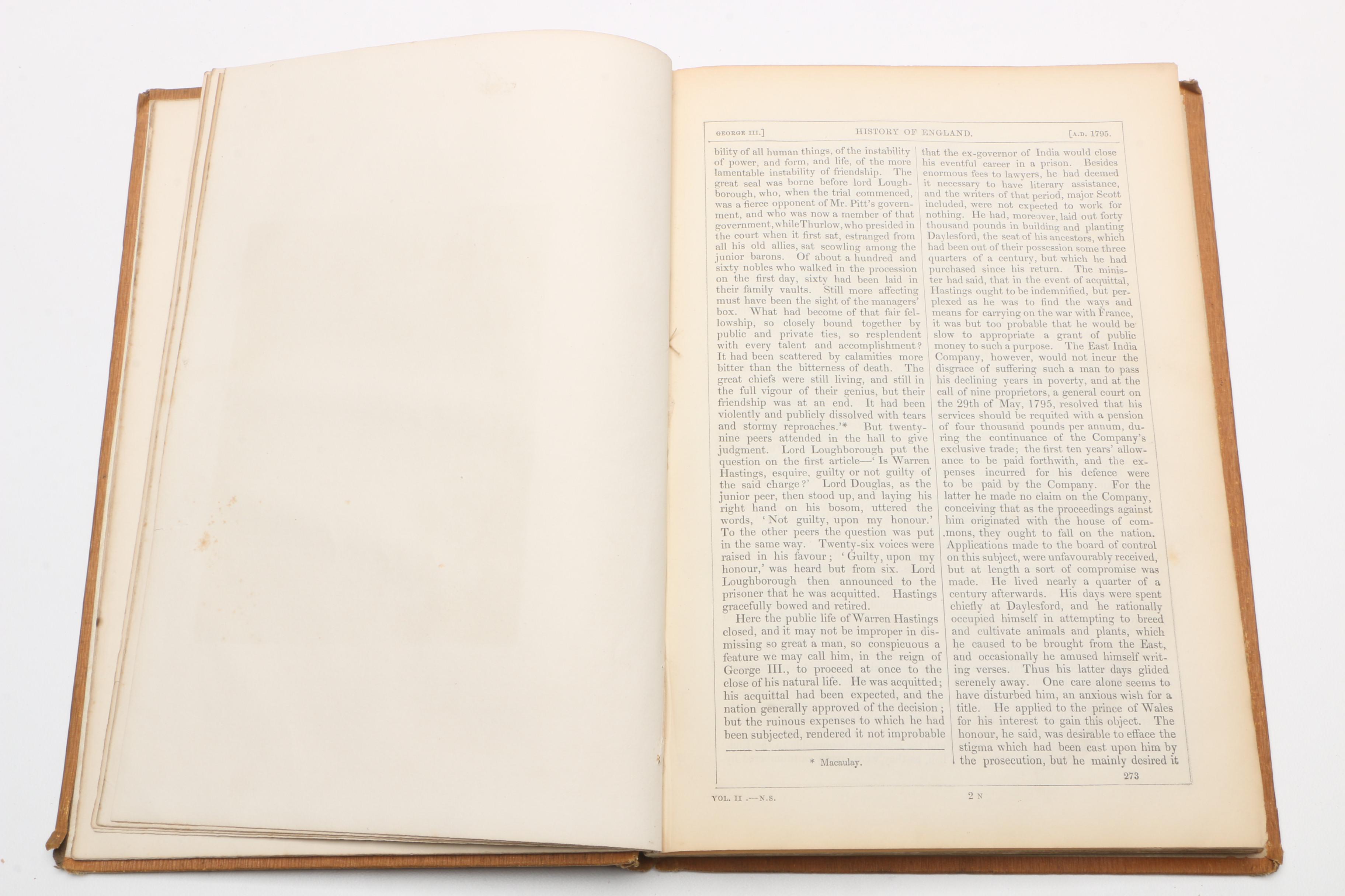 1850s "The History of England From the Reign of George III" Volumes