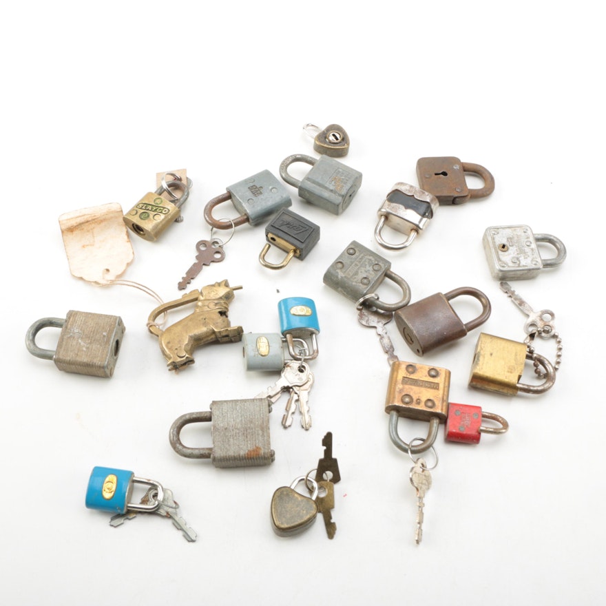 Vintage Padlocks Including Dog