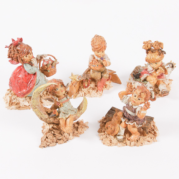 Limited Edition Enesco "Whittle Nursery Rhymes" Figurines by G.G. Santiago