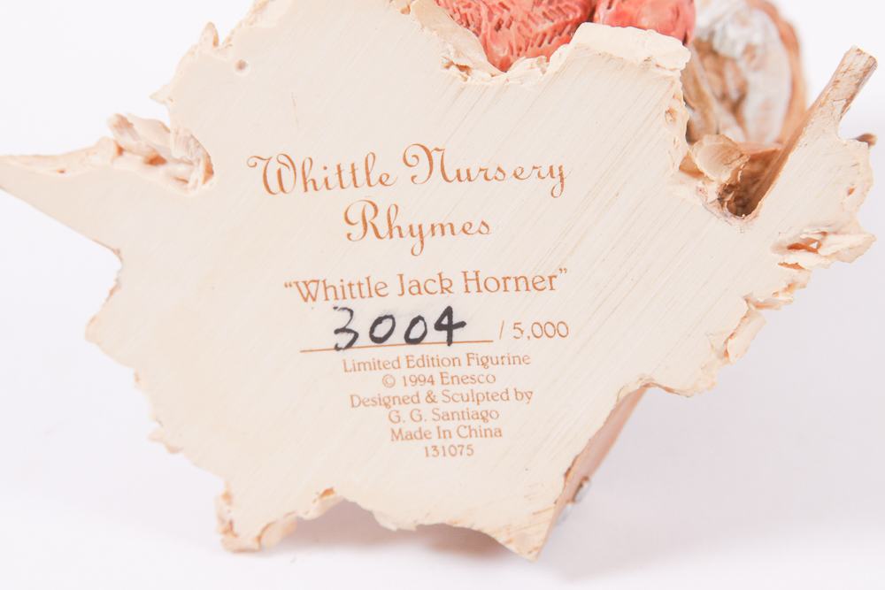 Limited Edition Enesco "Whittle Nursery Rhymes" Figurines by G.G. Santiago