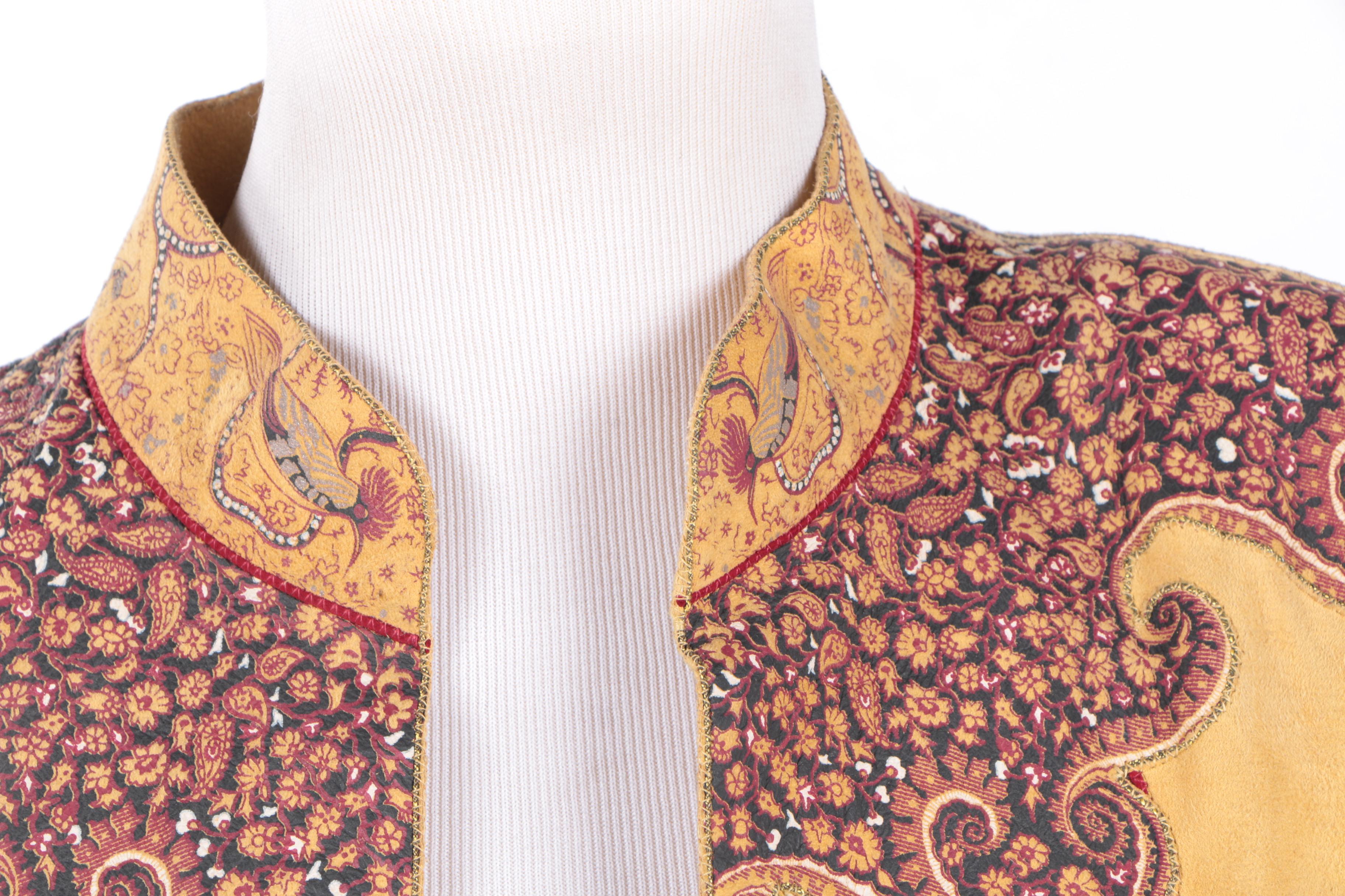 Circa 1980s Roberto Cavalli Printed Leather Jacket