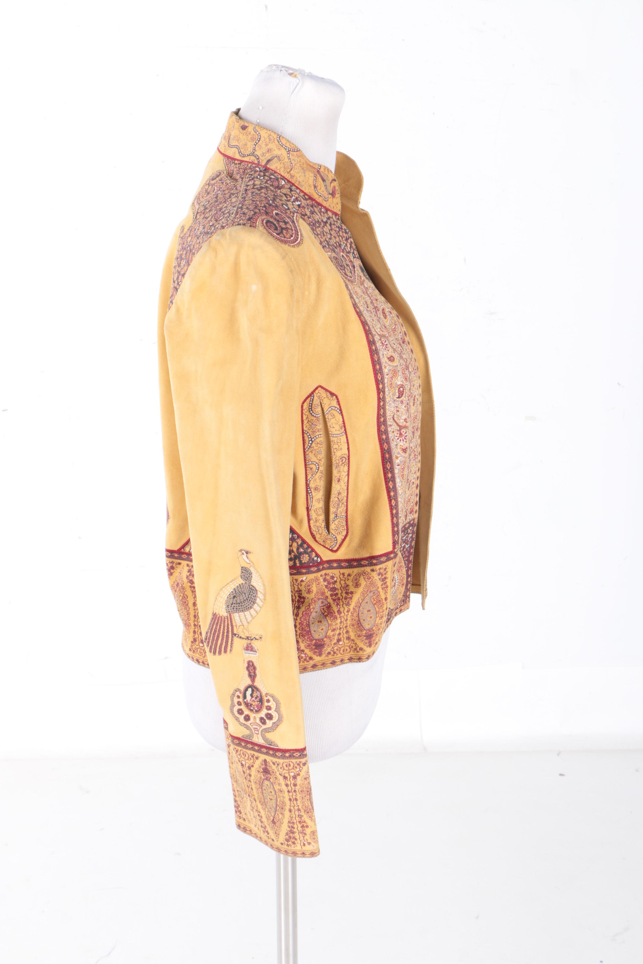 Circa 1980s Roberto Cavalli Printed Leather Jacket