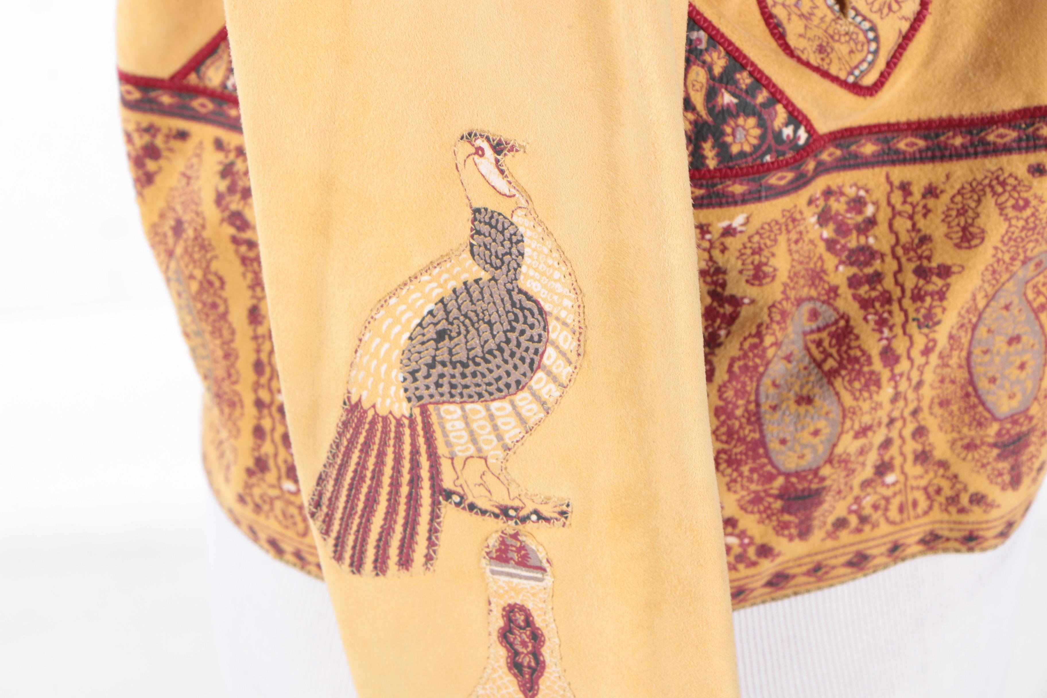 Circa 1980s Roberto Cavalli Printed Leather Jacket