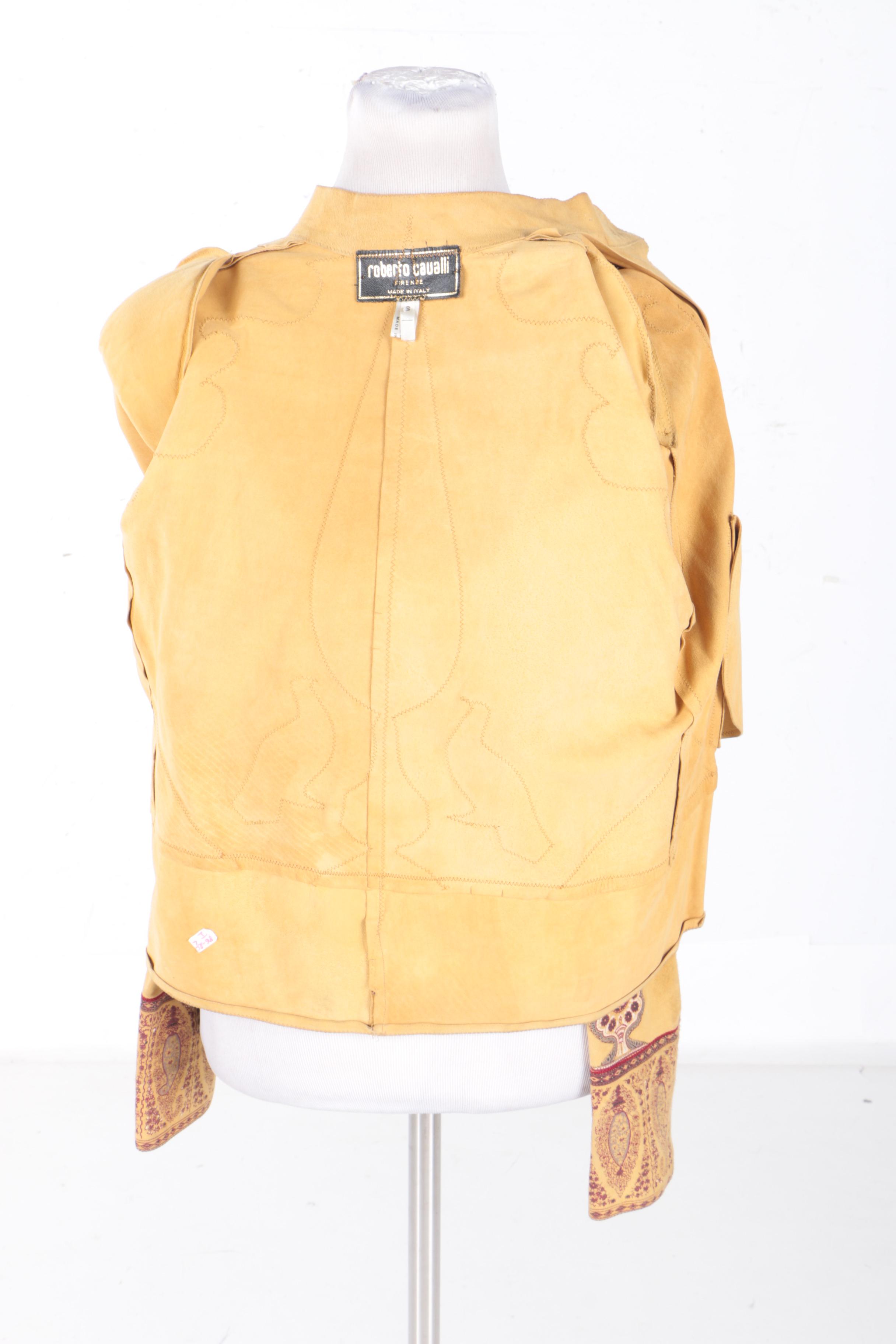 Circa 1980s Roberto Cavalli Printed Leather Jacket