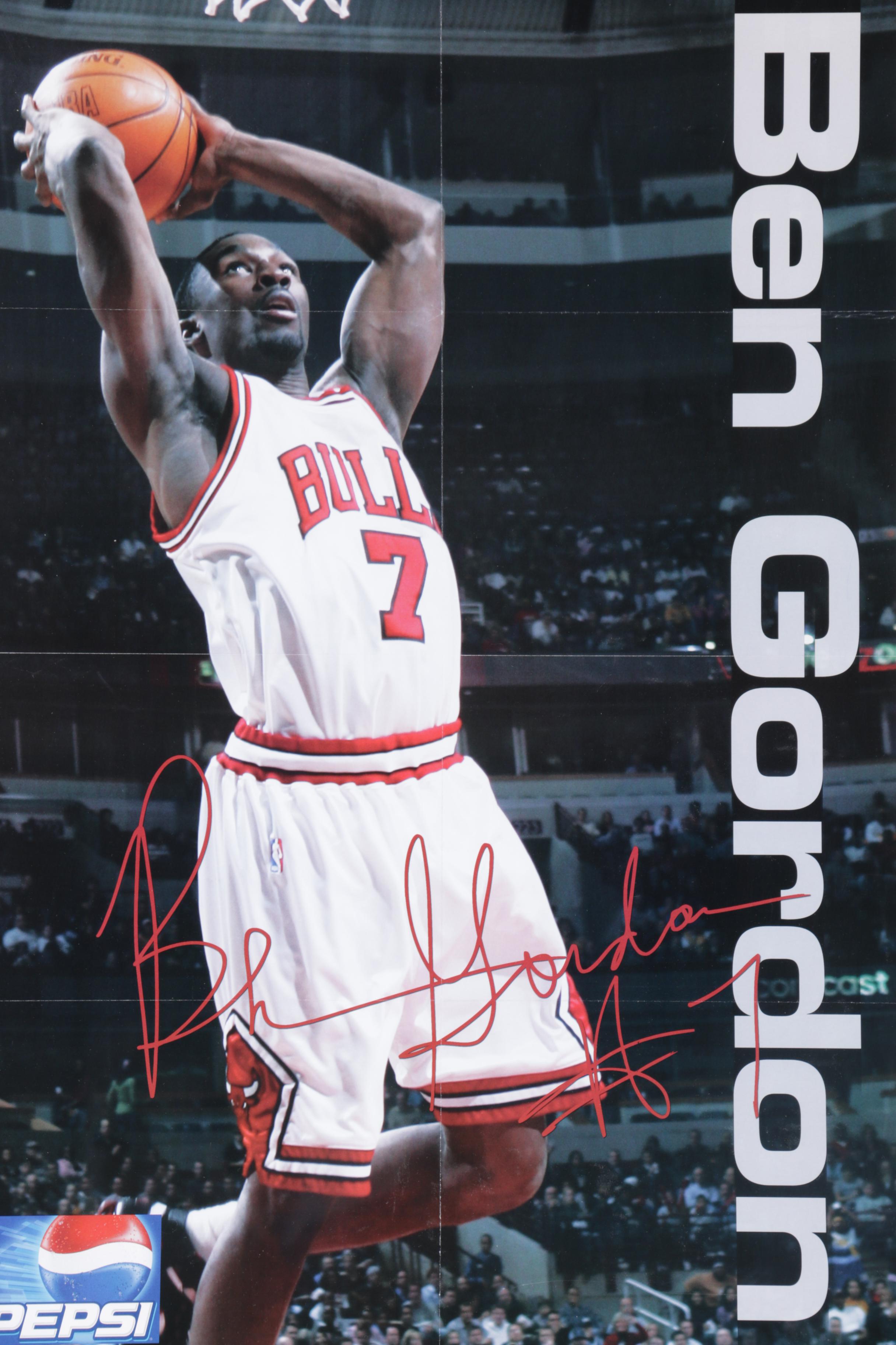 Ben Gordon Autographed Game Program Framed with Poster