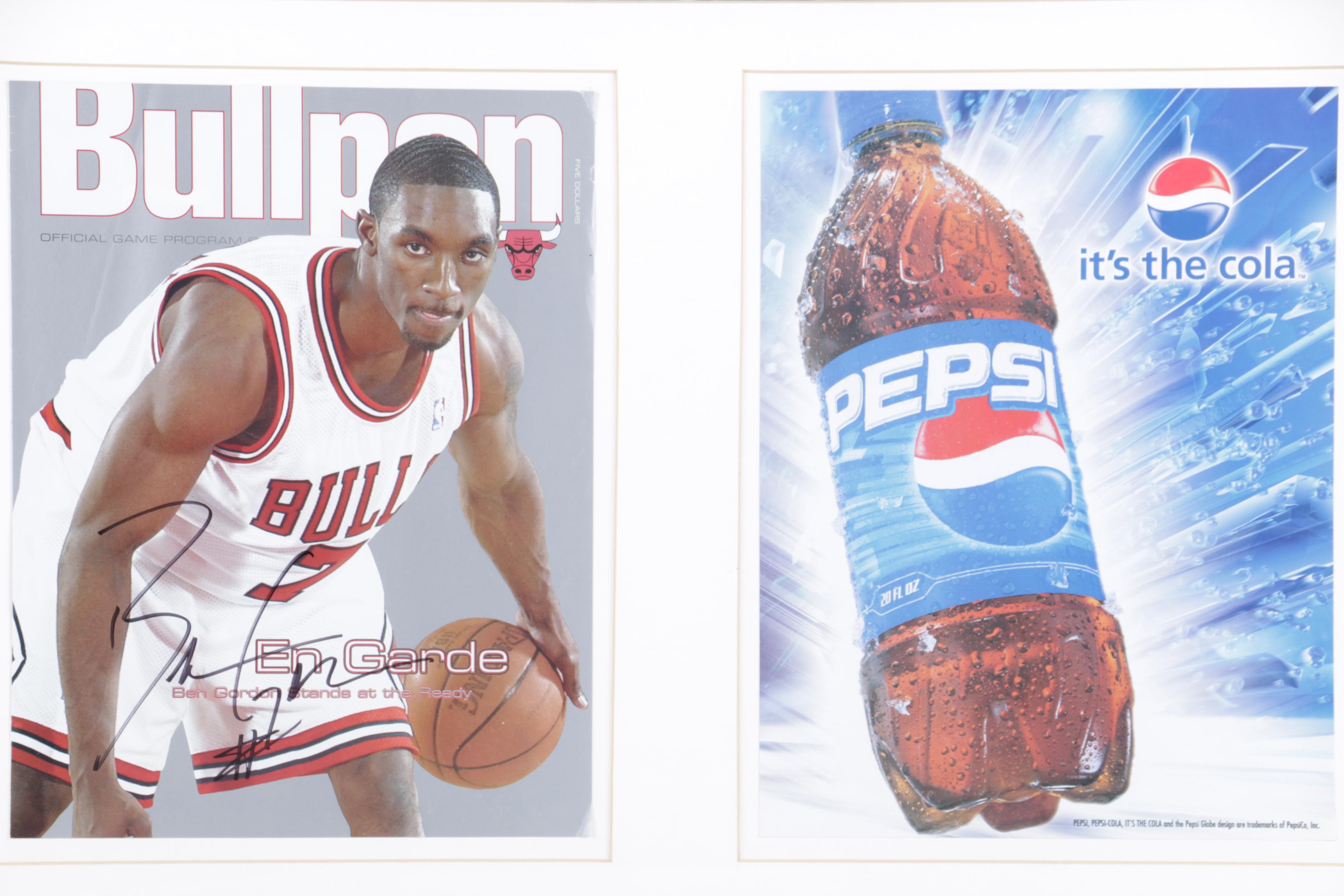 Ben Gordon Autographed Game Program Framed with Poster