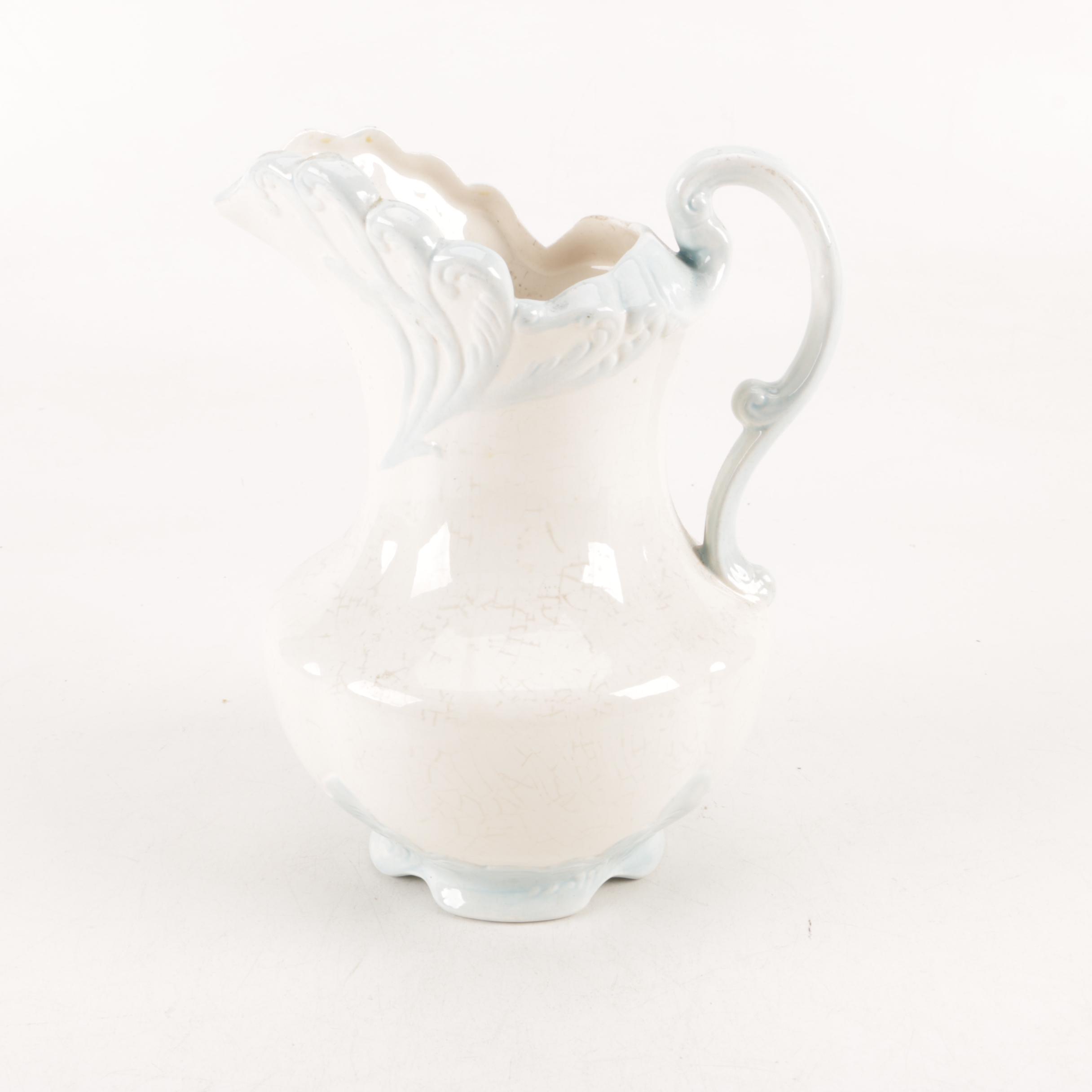 Capodimonte Style Cherub Pitcher and Ceramic Pitchers