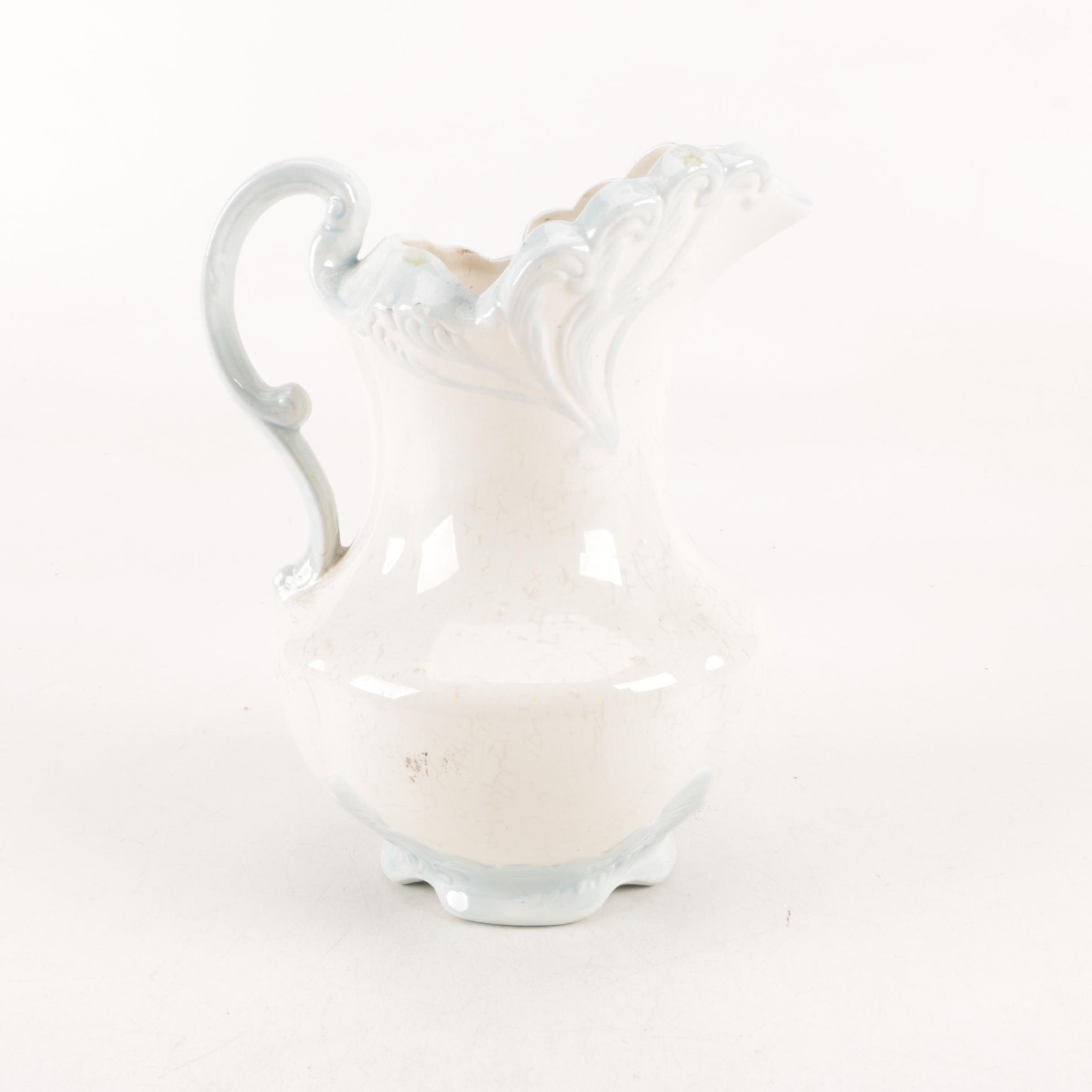 Capodimonte Style Cherub Pitcher and Ceramic Pitchers