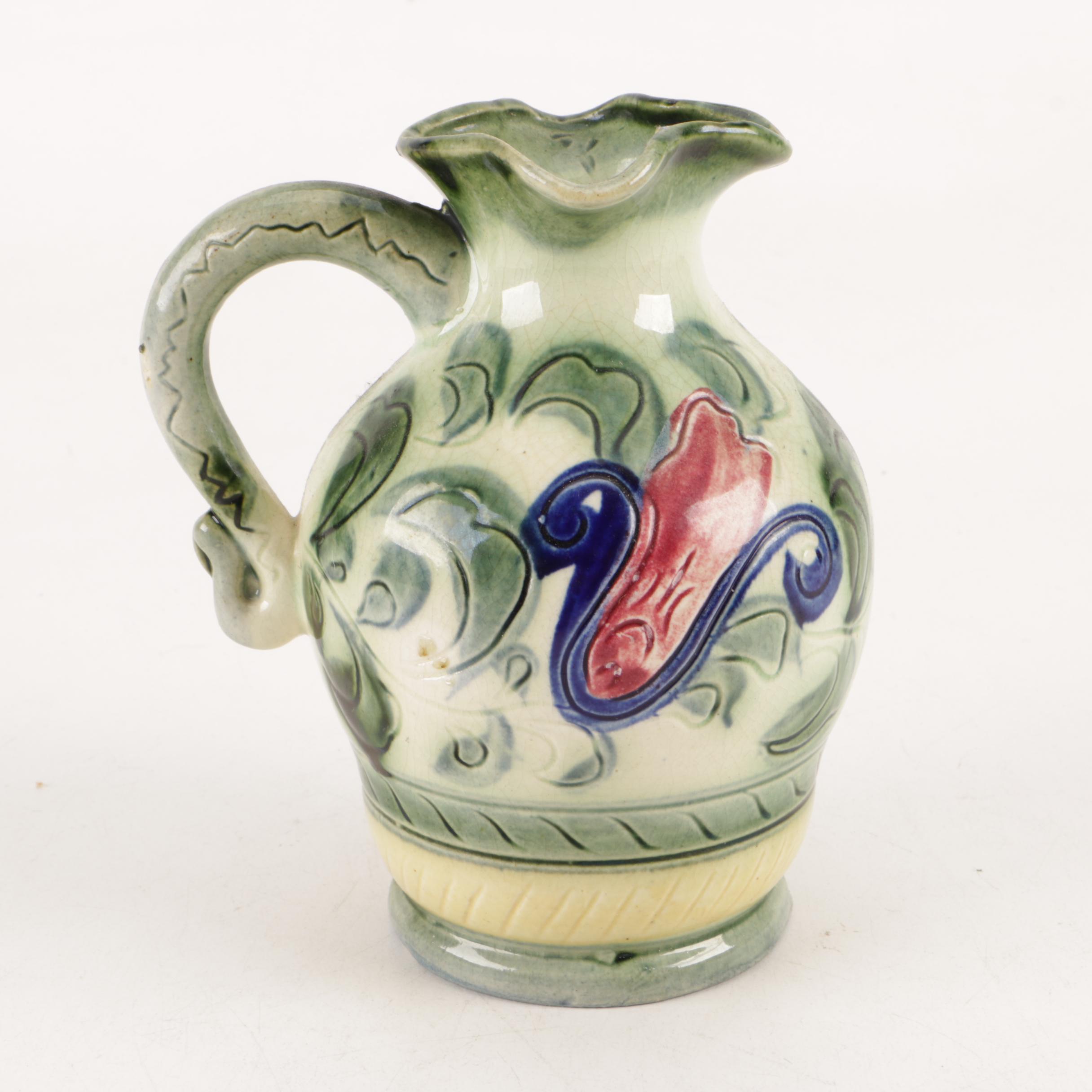 Capodimonte Style Cherub Pitcher and Ceramic Pitchers