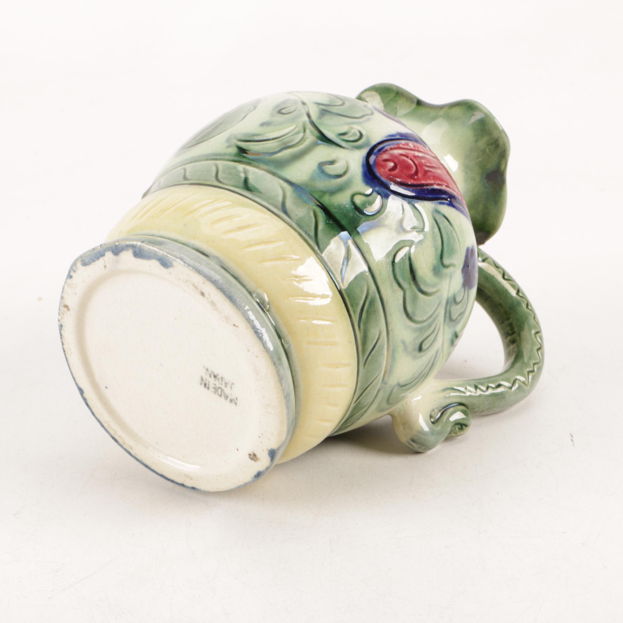 Capodimonte Style Cherub Pitcher and Ceramic Pitchers