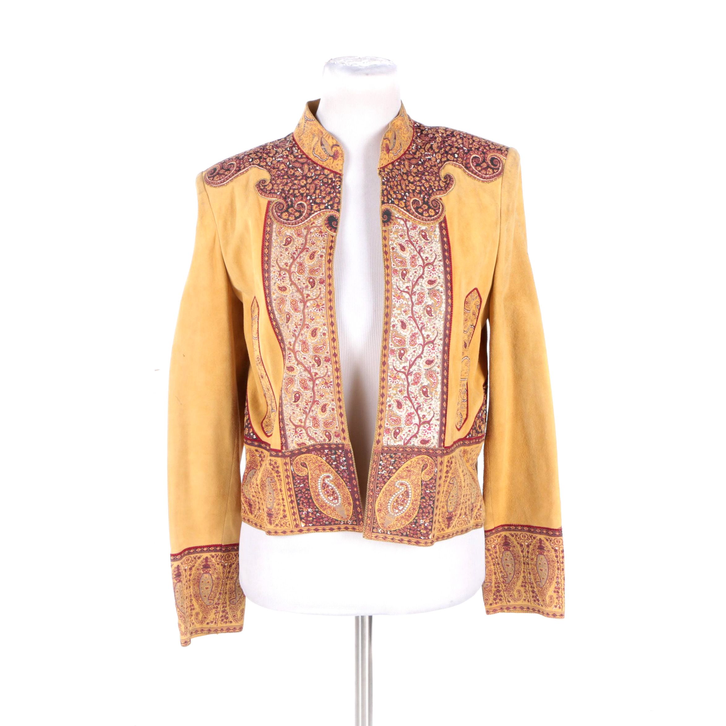 Circa 1980s Roberto Cavalli Printed Leather Jacket