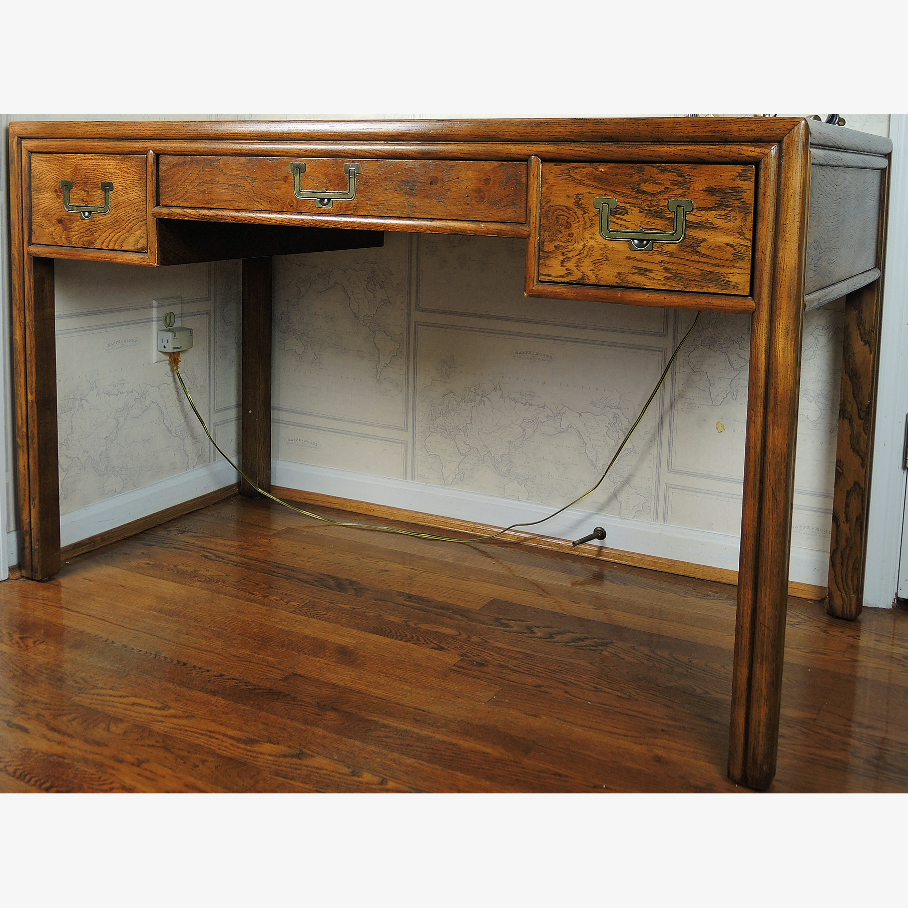 Henredon "Artefacts" Oak Campaign Desk