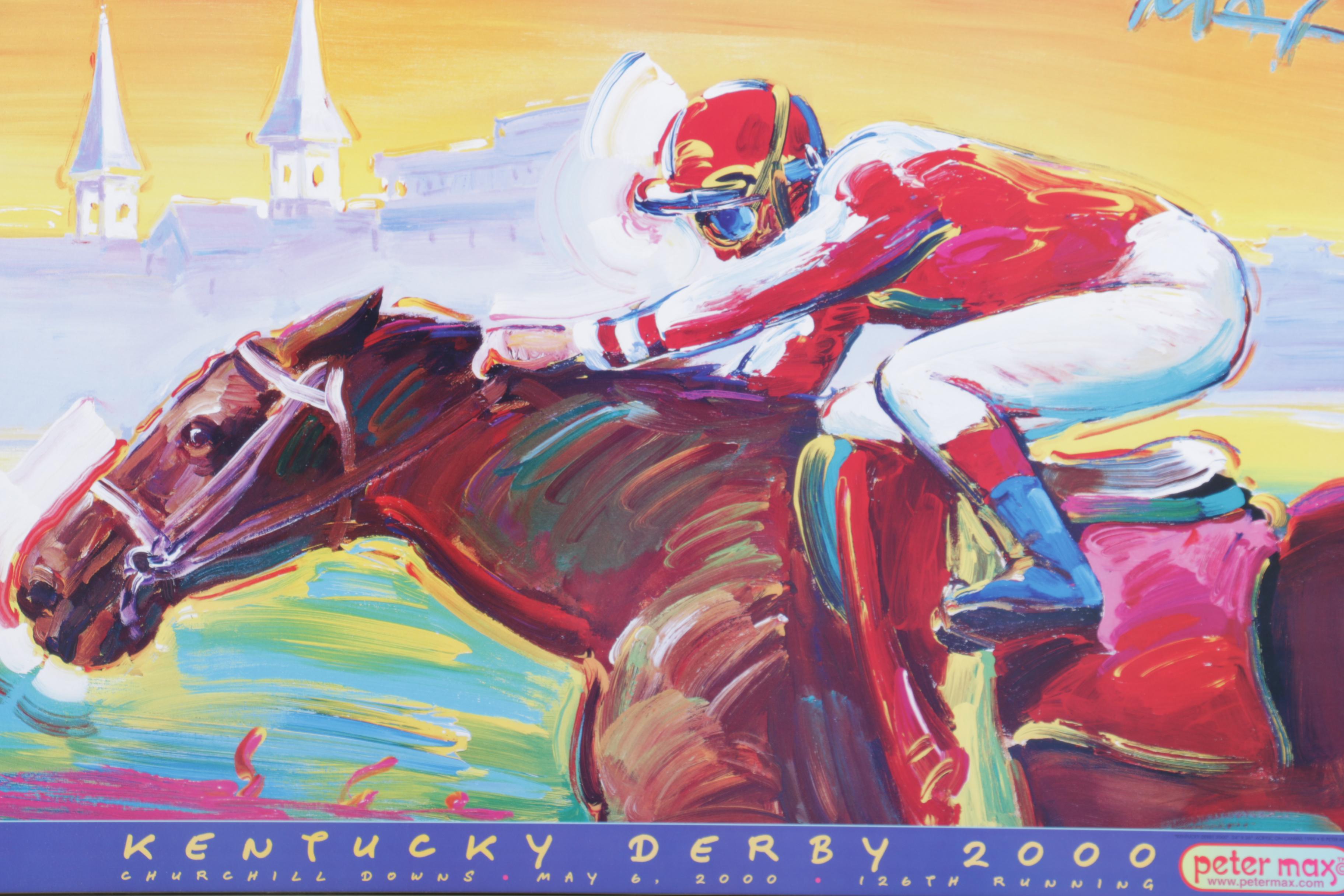 Official Poster Print after Peter Max Painting "Kentucky Derby 2000"
