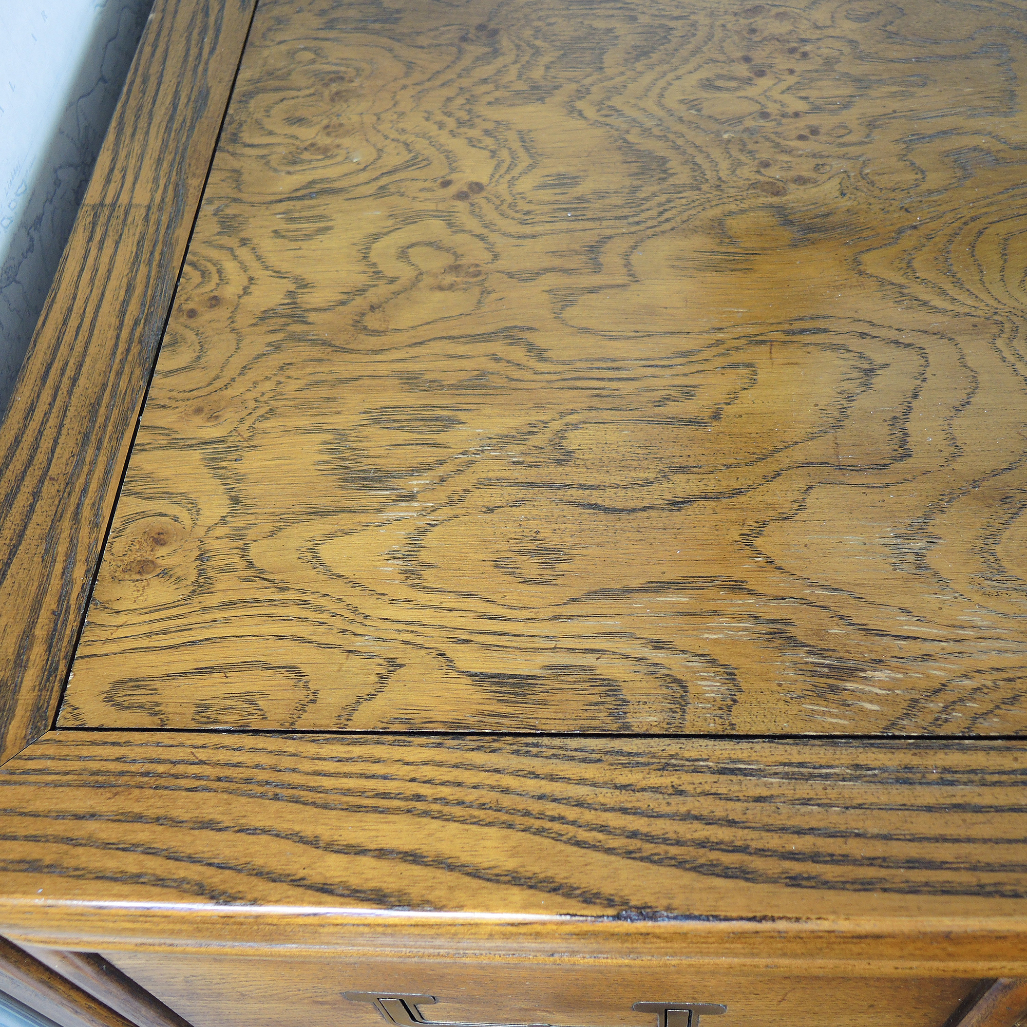 Henredon "Artefacts" Oak Campaign Desk