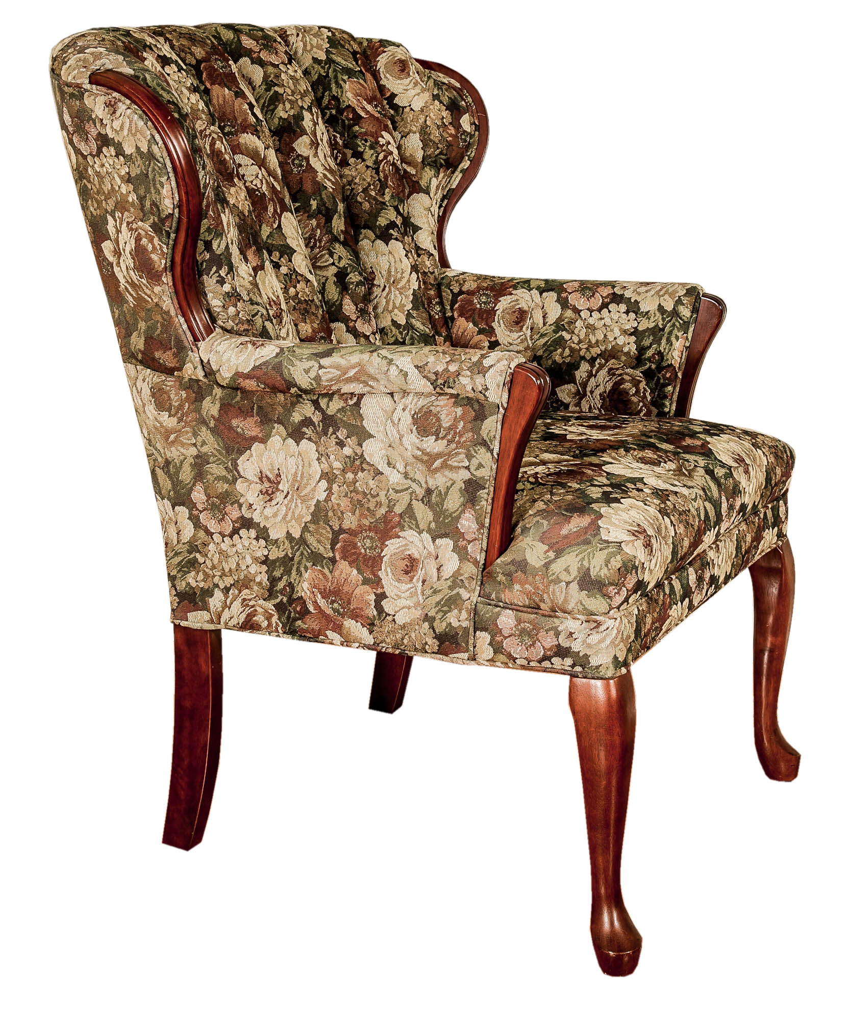 Wingback Chair and Ottoman with Floral Print by Best