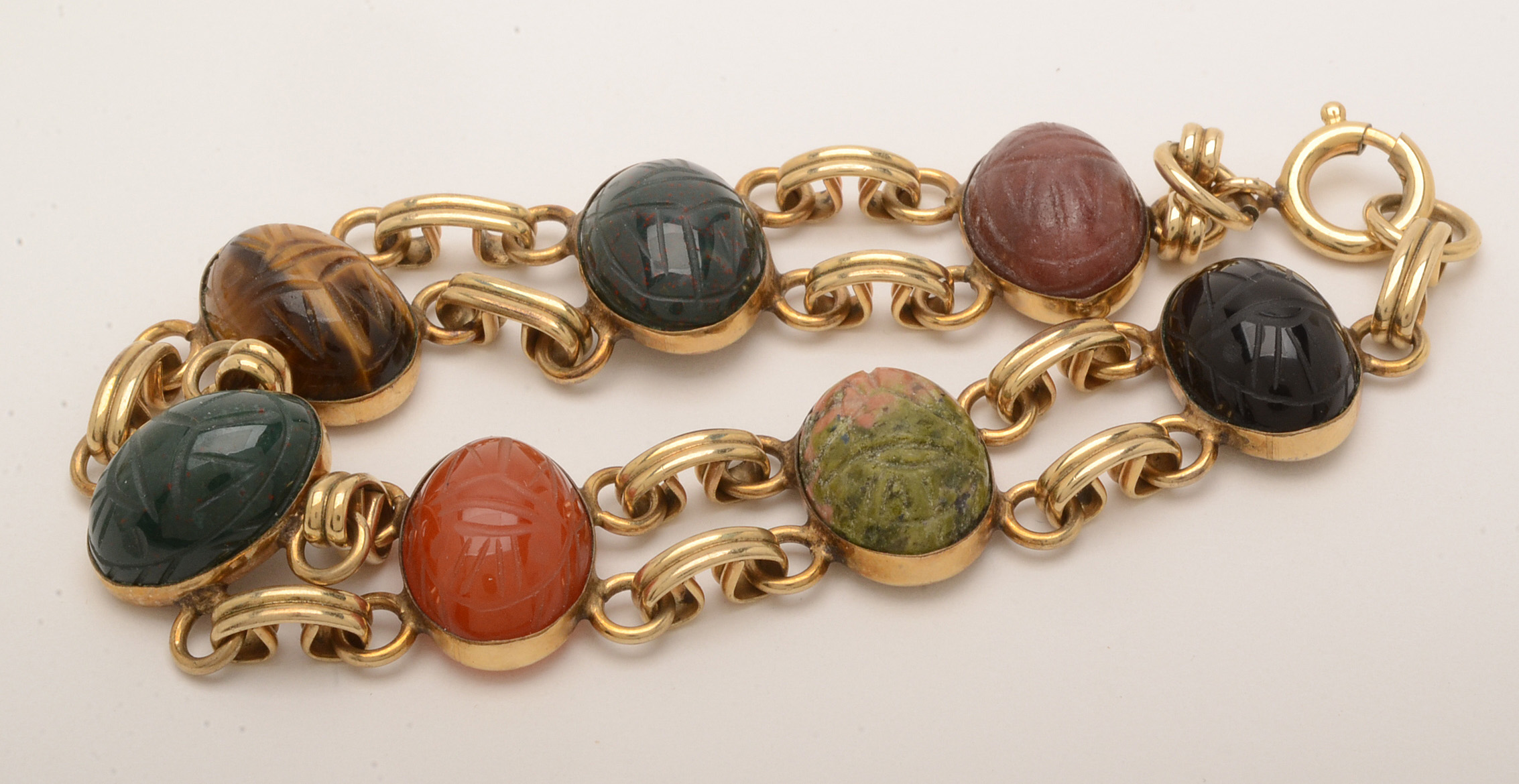 Vintage Gold Filled Gemstone "Scarab" Jewelry