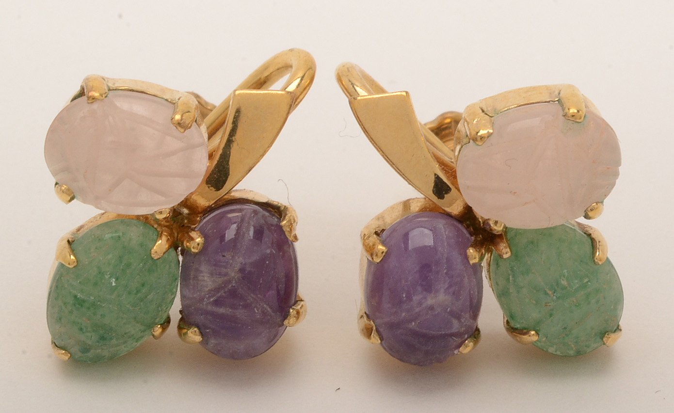 Vintage Gold Filled Gemstone "Scarab" Jewelry