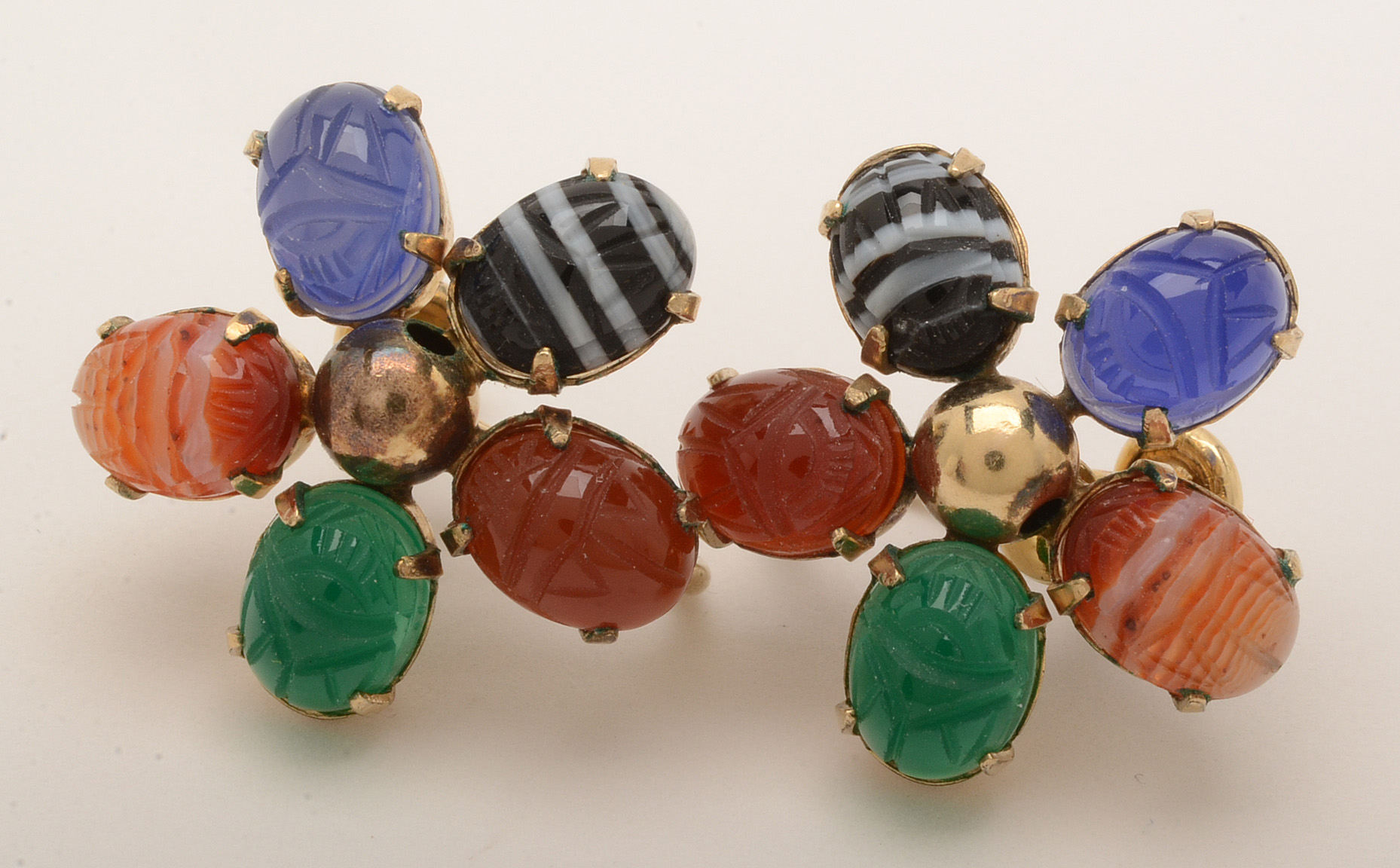 Vintage Gold Filled Gemstone "Scarab" Jewelry
