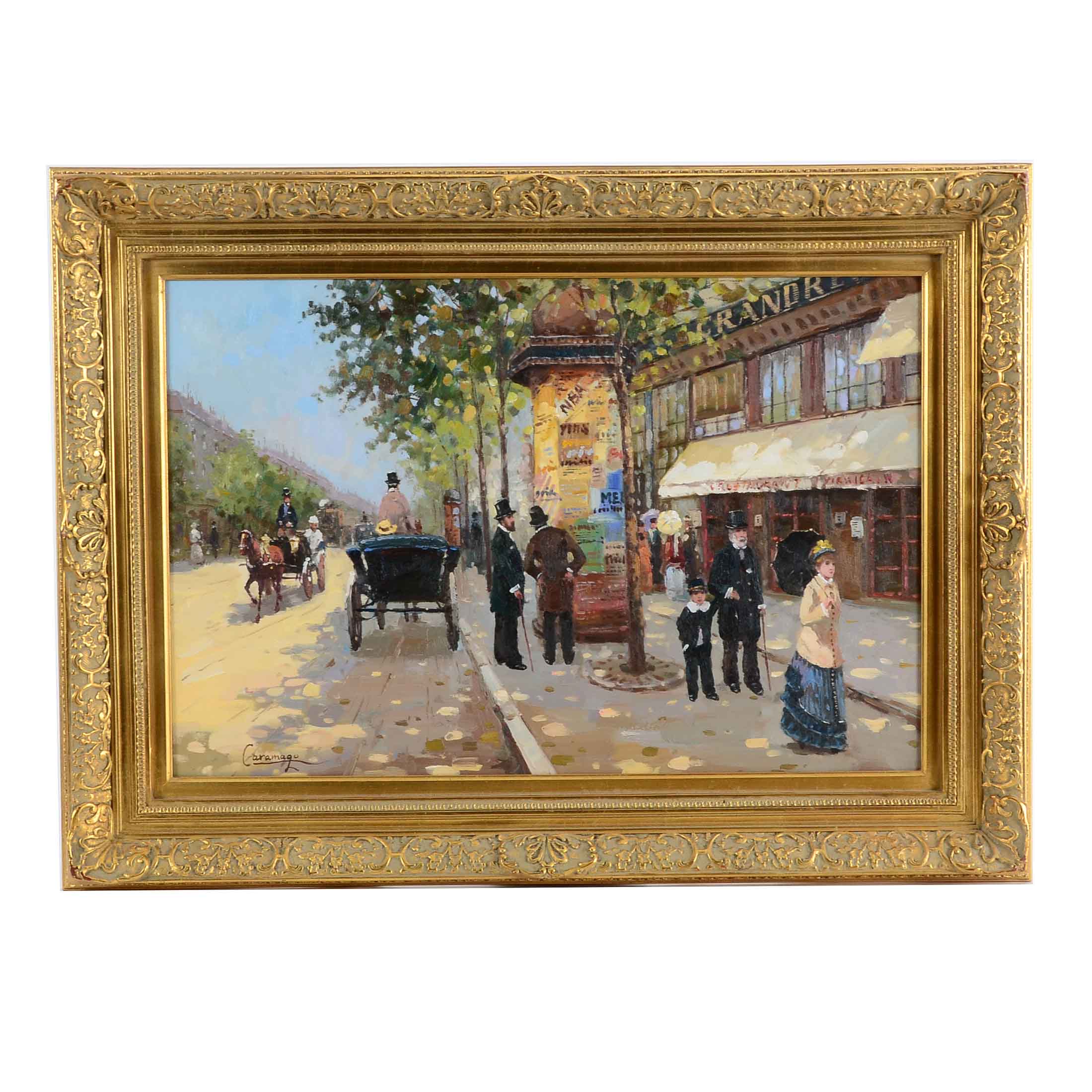 Caramago Oil Painting of Victorian Street Scene