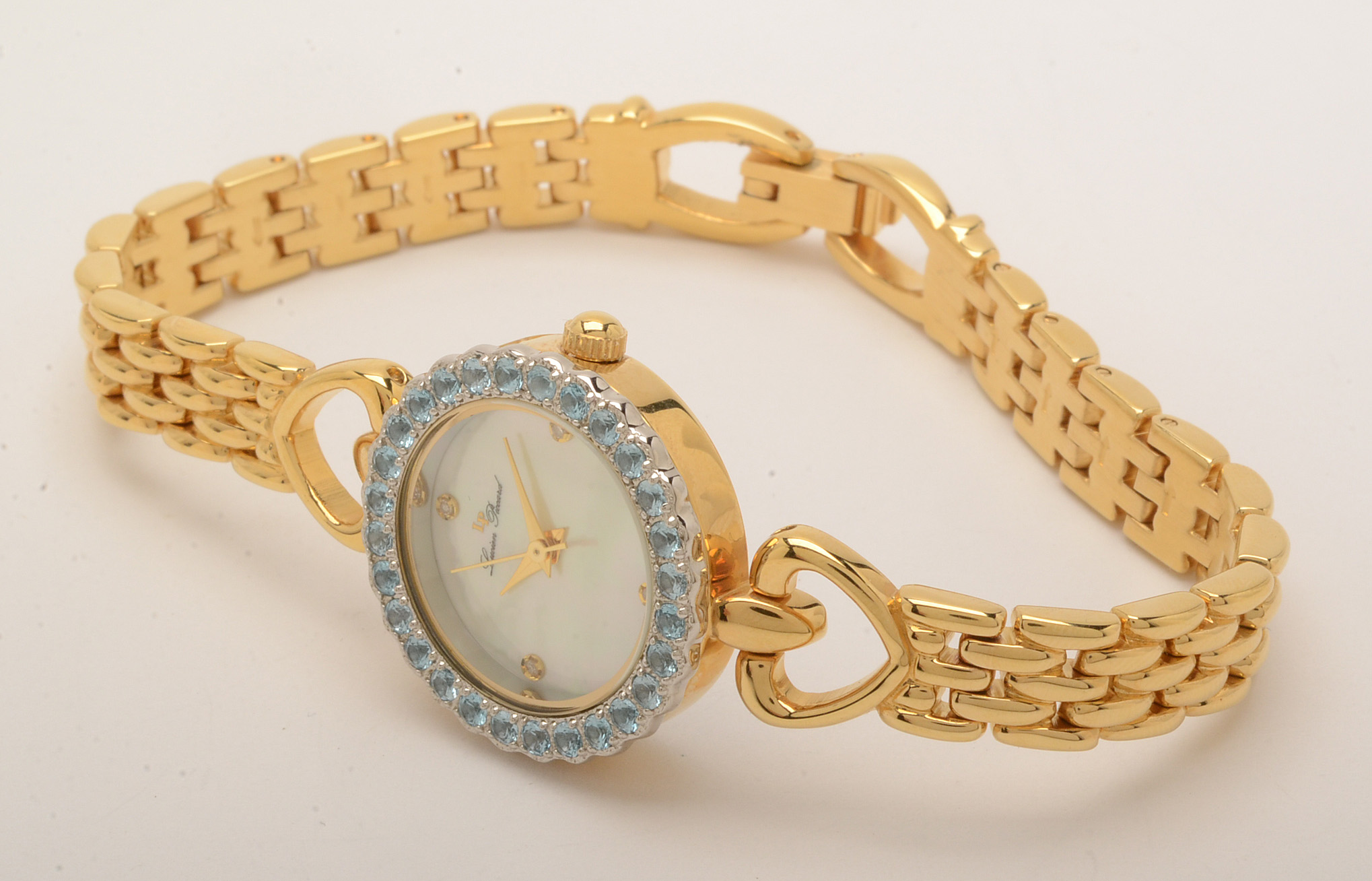 Lucien Piccard "Roma" Blue Topaz Bezel Watch