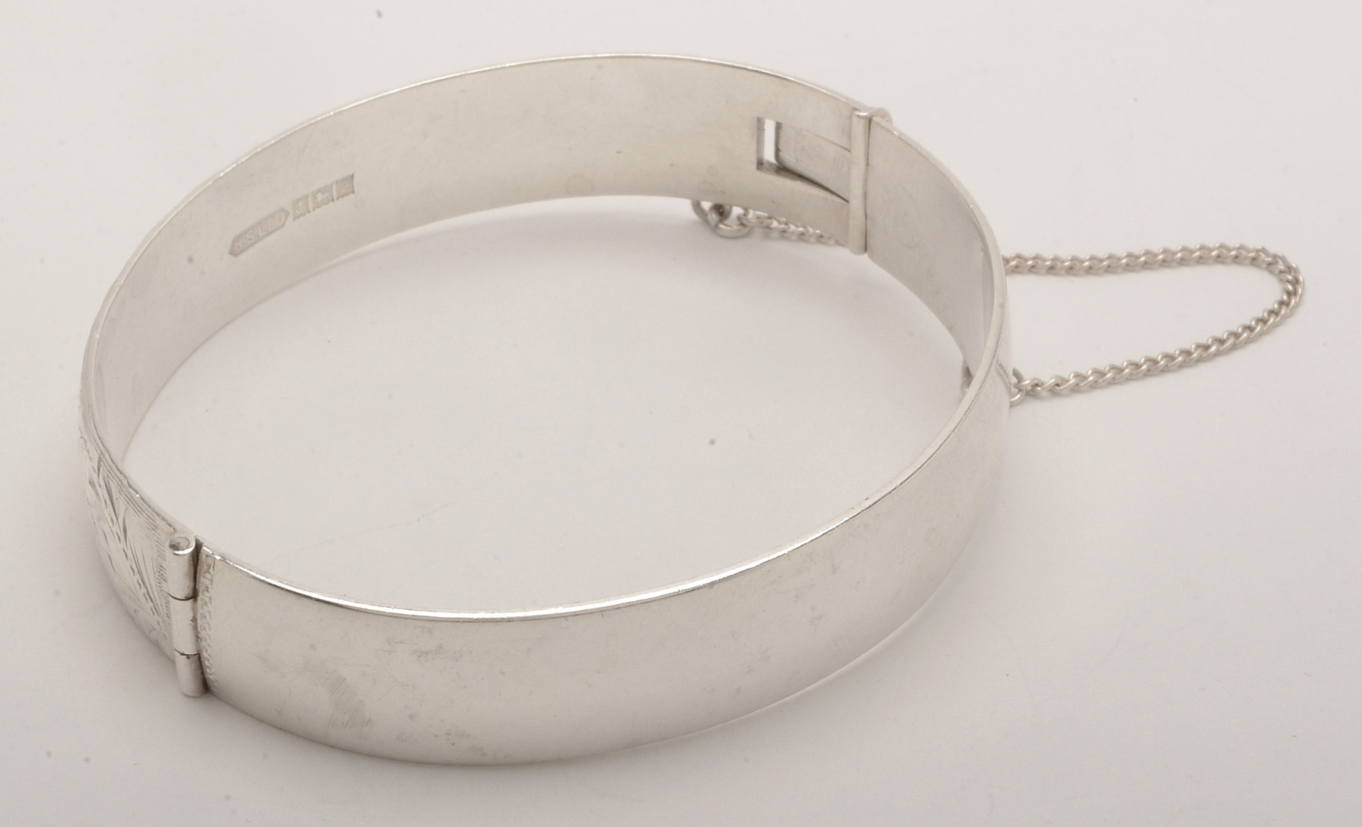 Vintage Sterling Silver British Bangle Bracelet