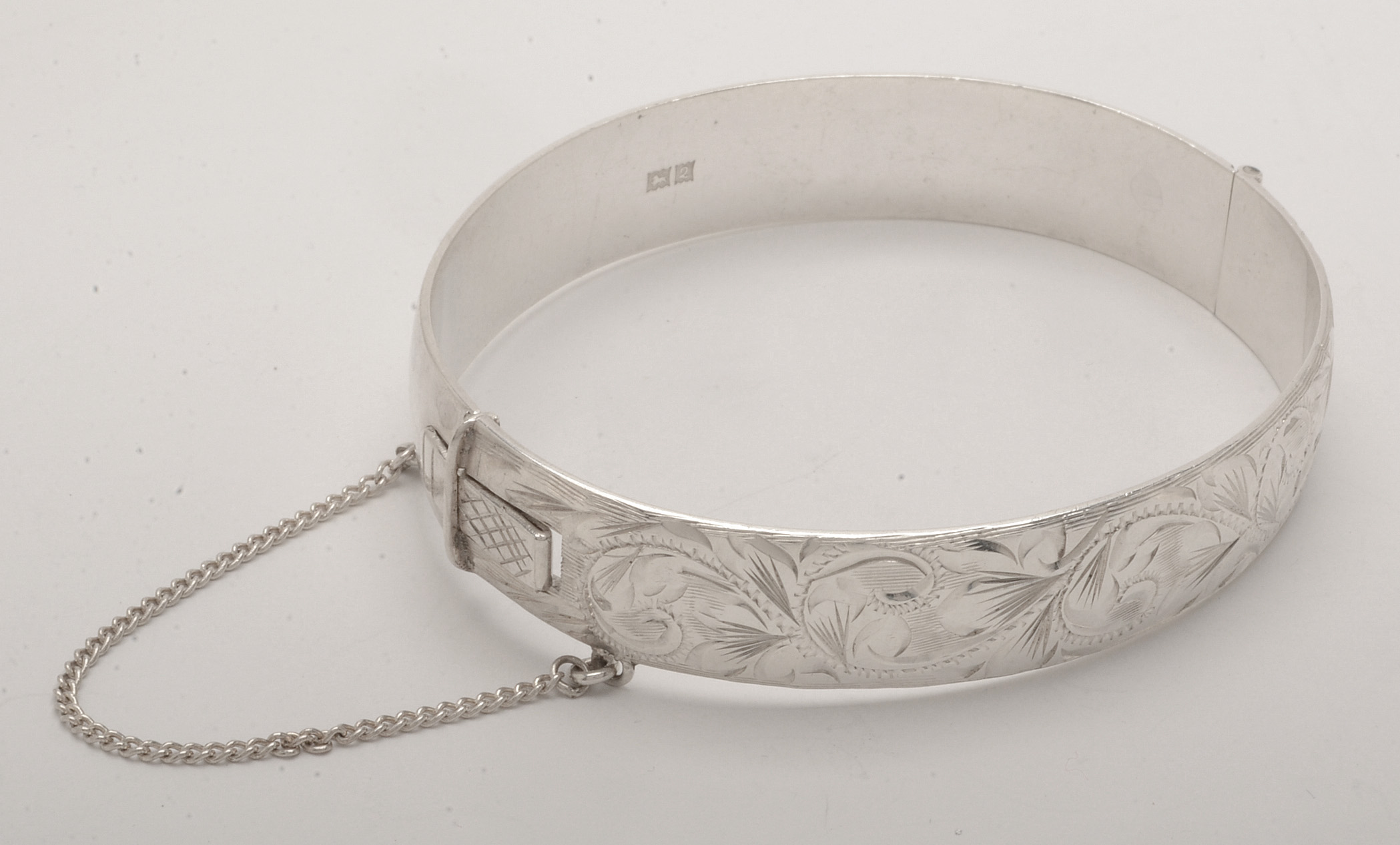 Vintage Sterling Silver British Bangle Bracelet