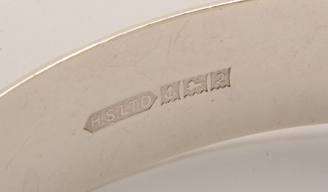 Vintage Sterling Silver British Bangle Bracelet