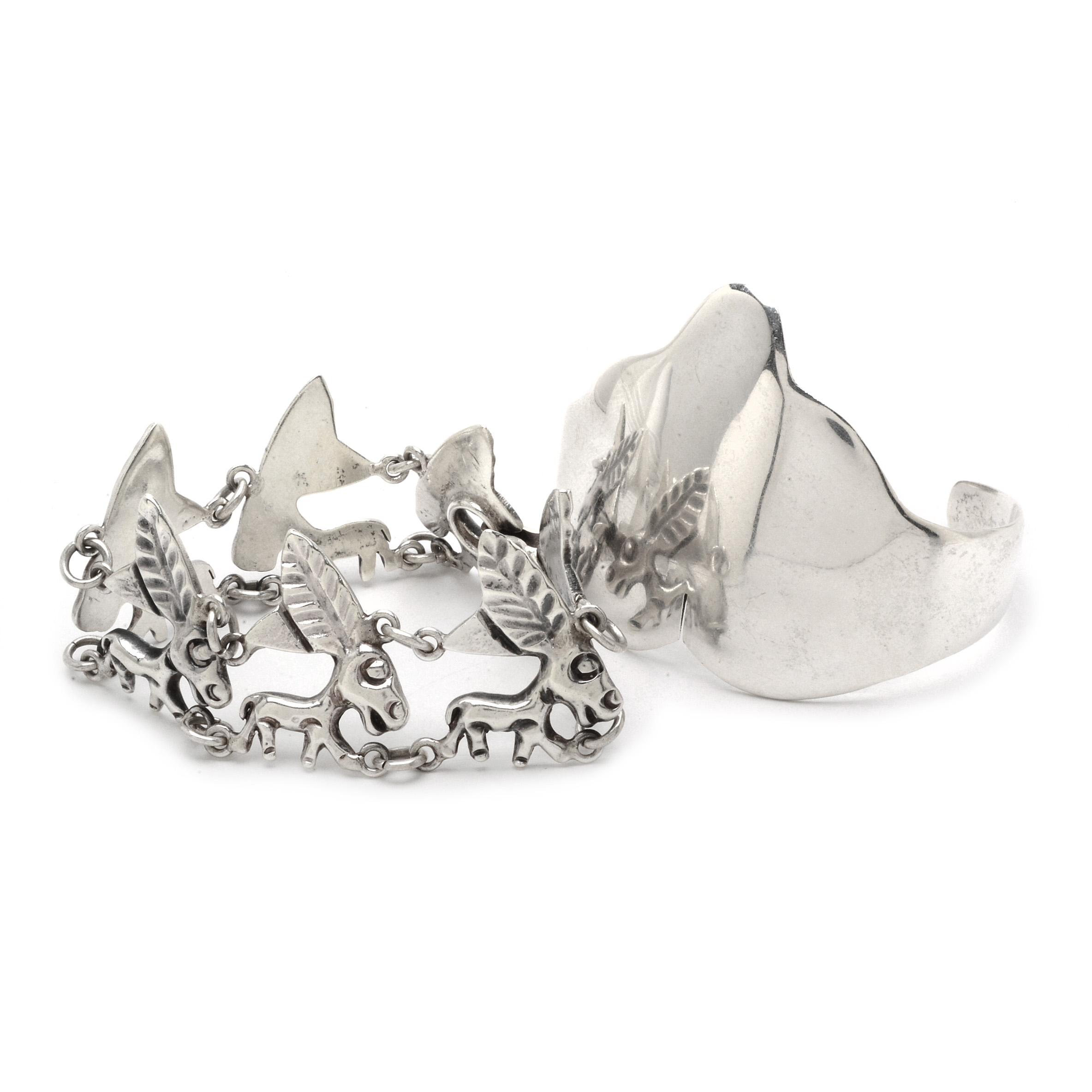 Vintage Mexican Sterling Silver Bracelets Including Los Ballesteros