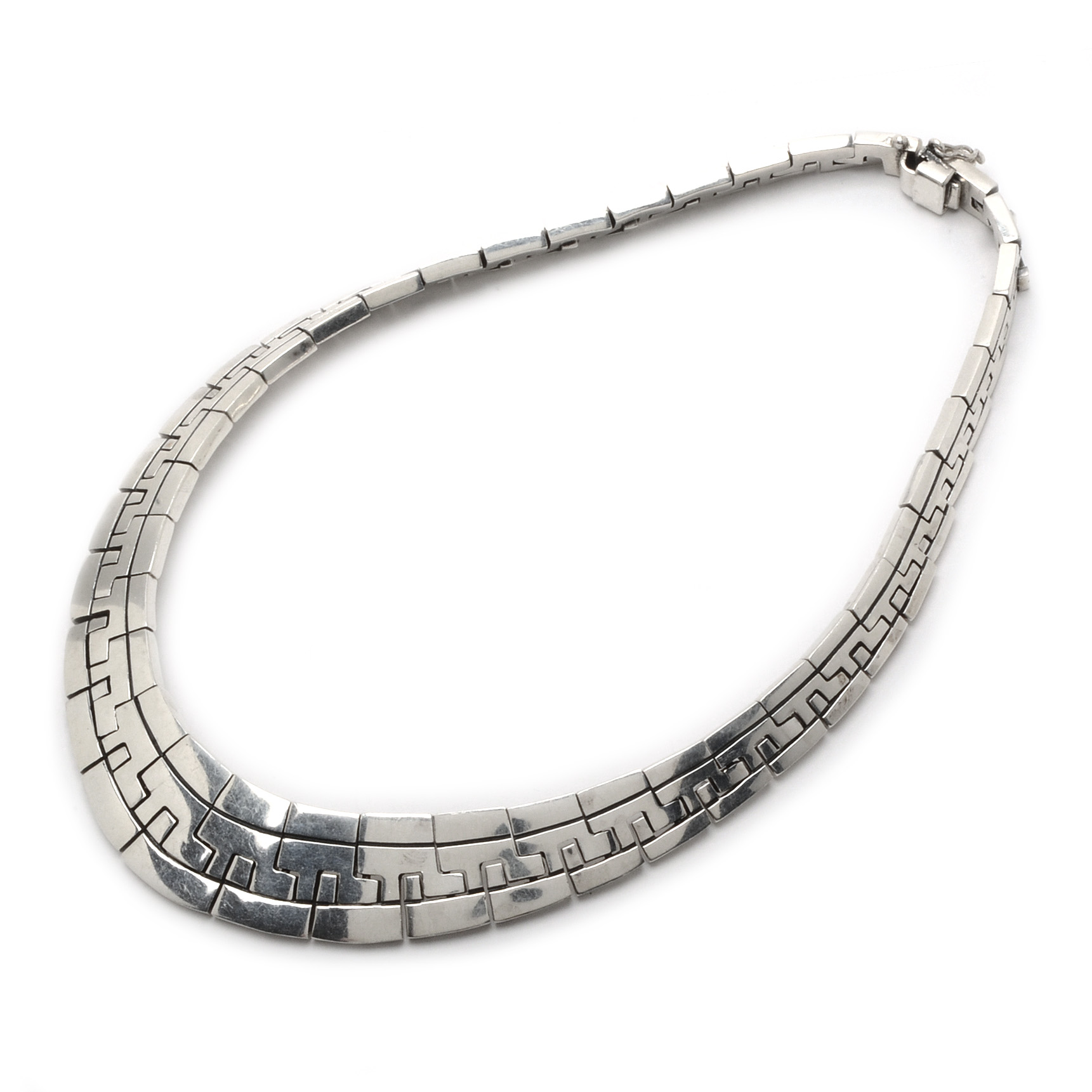 Modernist Mexican Silver Choker in .950 Sterling Silver