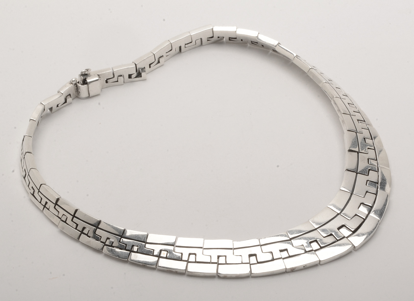 Modernist Mexican Silver Choker in .950 Sterling Silver