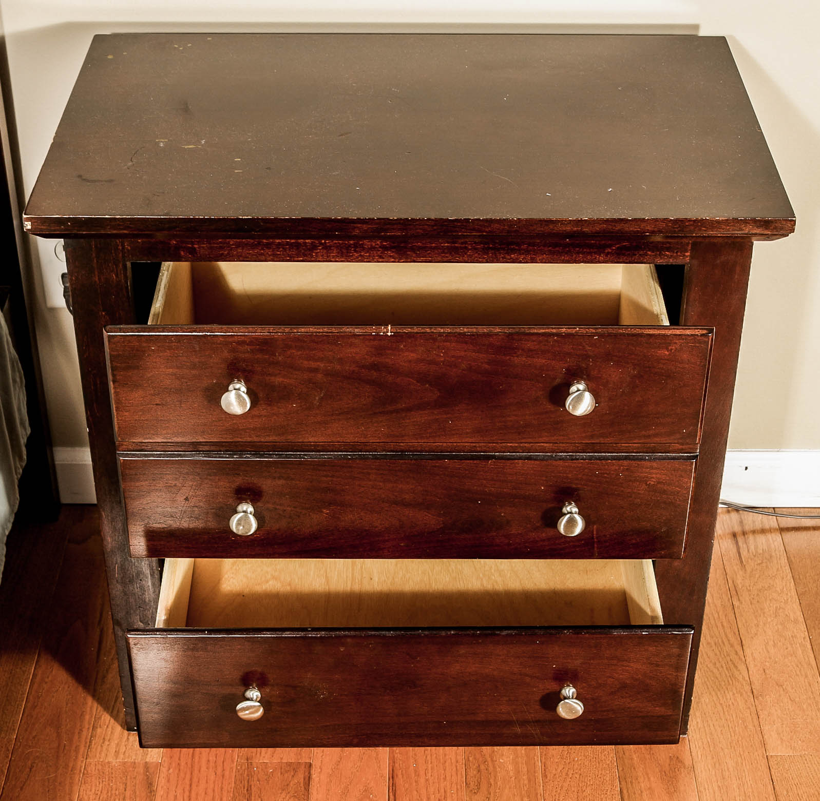 Mission Style Mahogany Bed and Side Chest