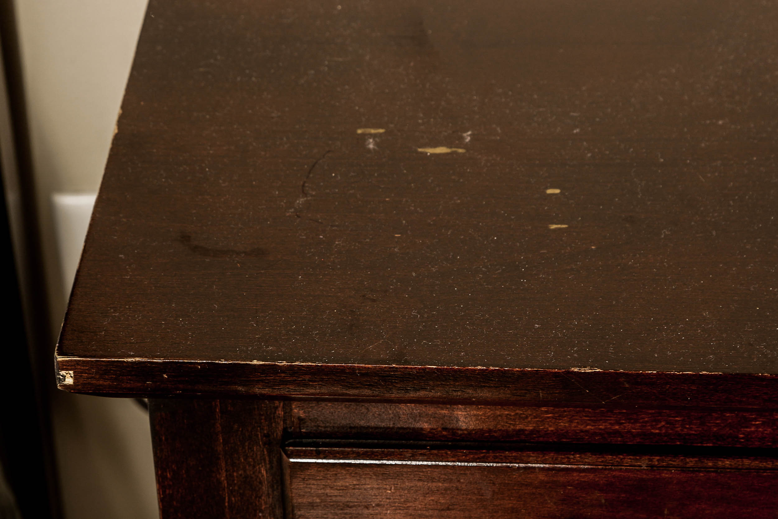 Mission Style Mahogany Bed and Side Chest