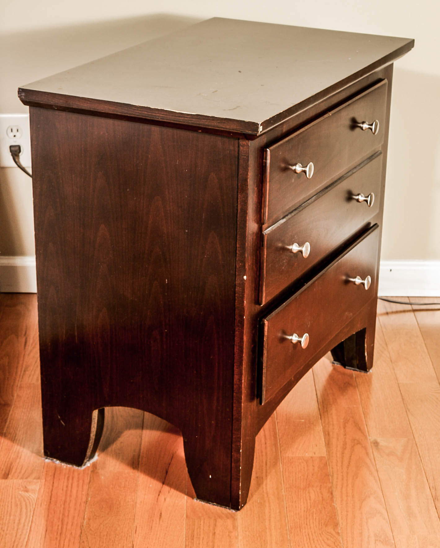 Mission Style Mahogany Bed and Side Chest