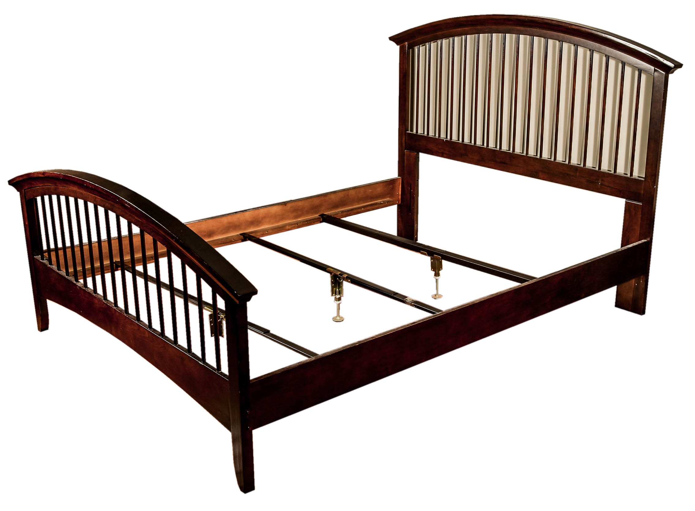 Mission Style Mahogany Bed and Side Chest