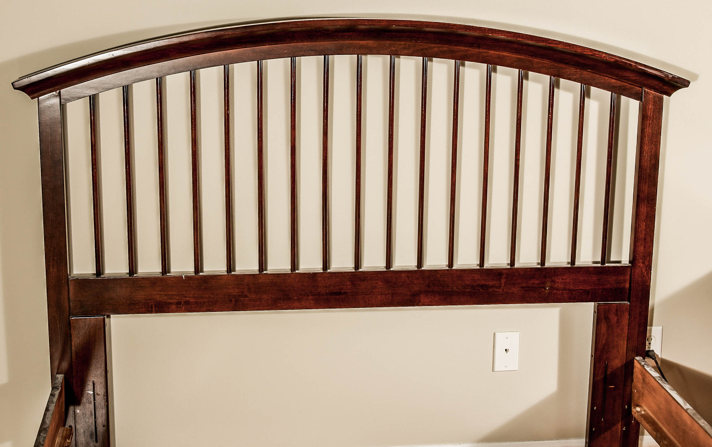 Mission Style Mahogany Bed and Side Chest