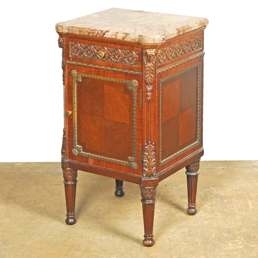 Vintage Louis XVI Style Parquetry Cabinet