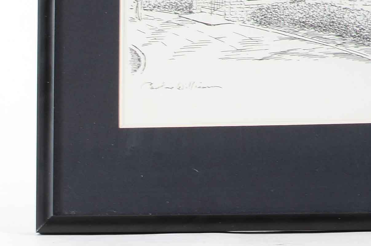 Two Signed Black and White Lithographic Prints