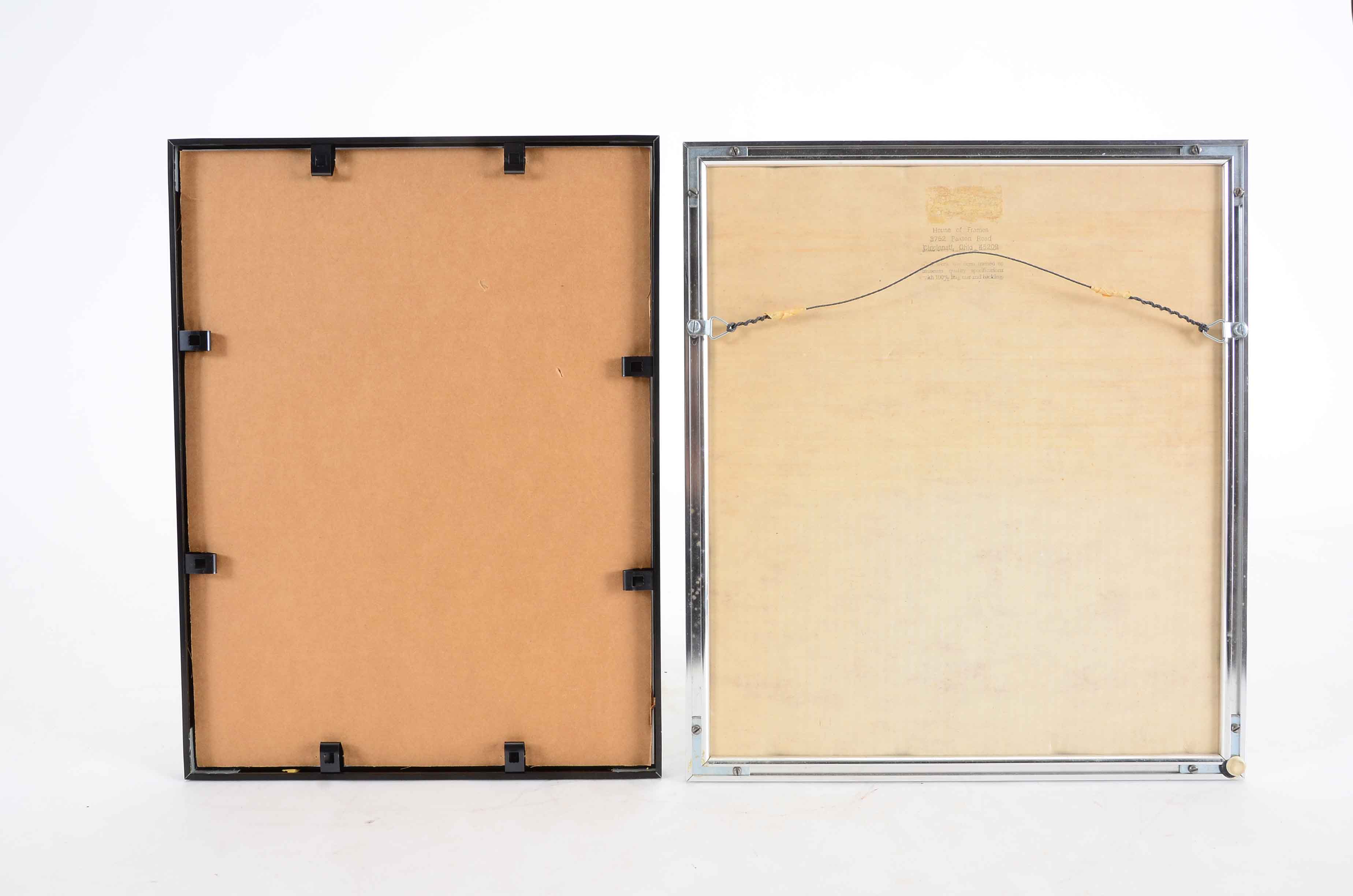 Two Signed Black and White Lithographic Prints