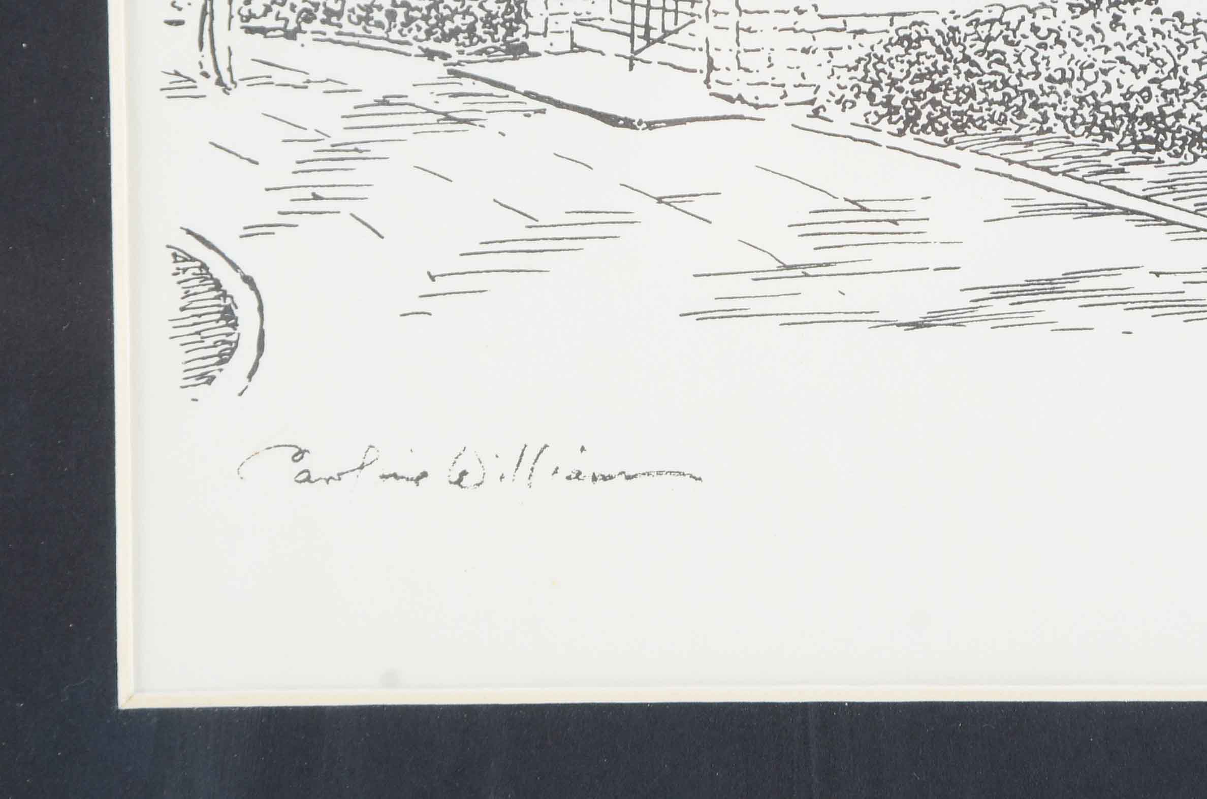 Two Signed Black and White Lithographic Prints