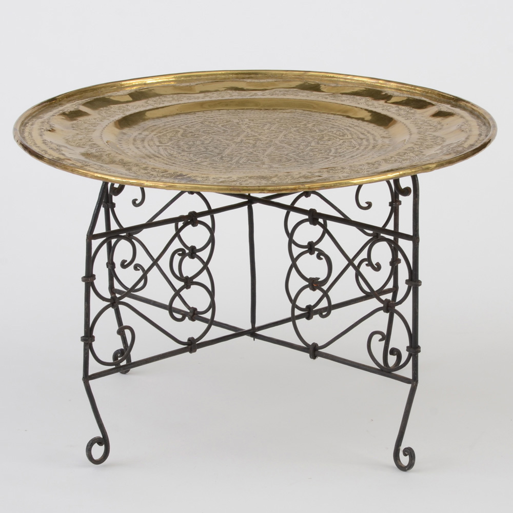 Vintage Brass Tray Table