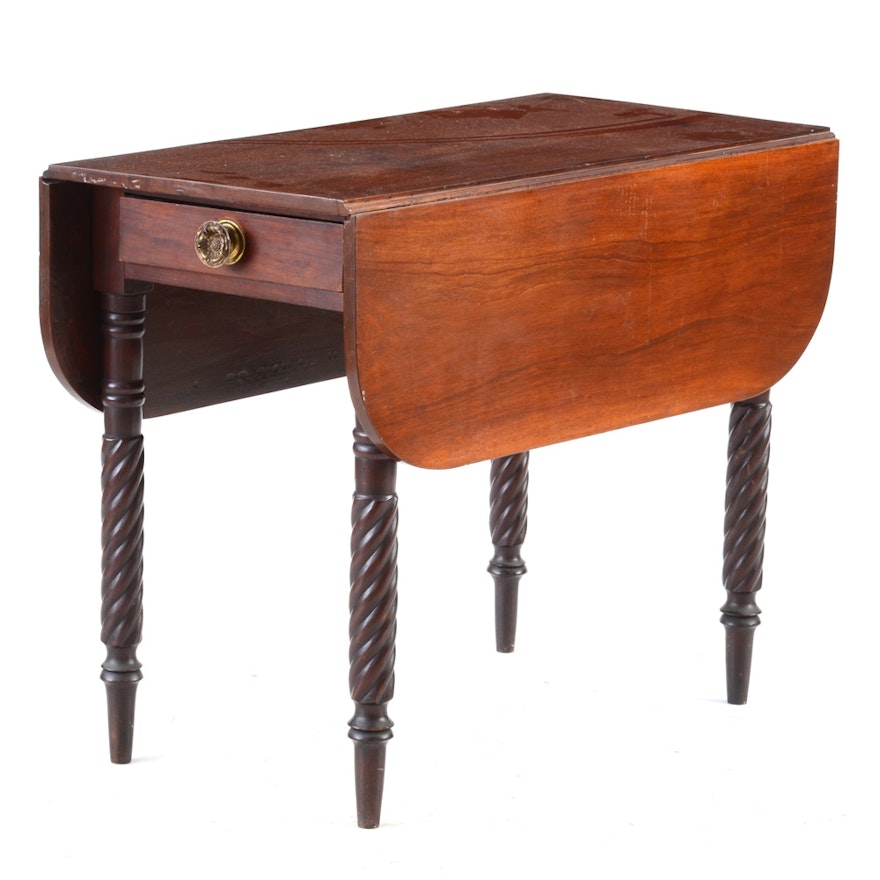 Antique Late Federal Walnut Pembroke Table