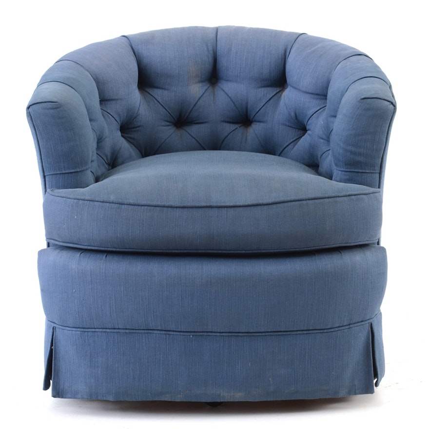 Blue Tufted Club Chair by Edwards Furniture