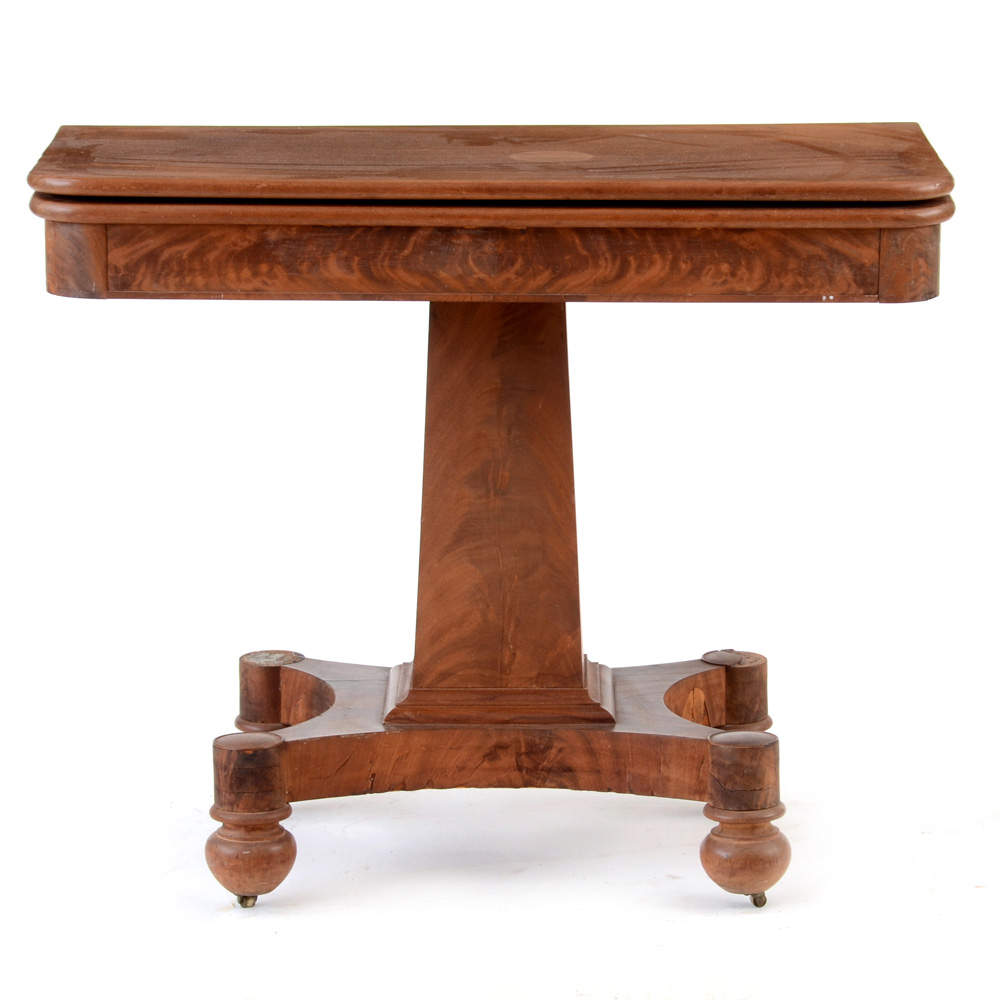 Vintage Empire Style Mahogany Flip Top Card Table