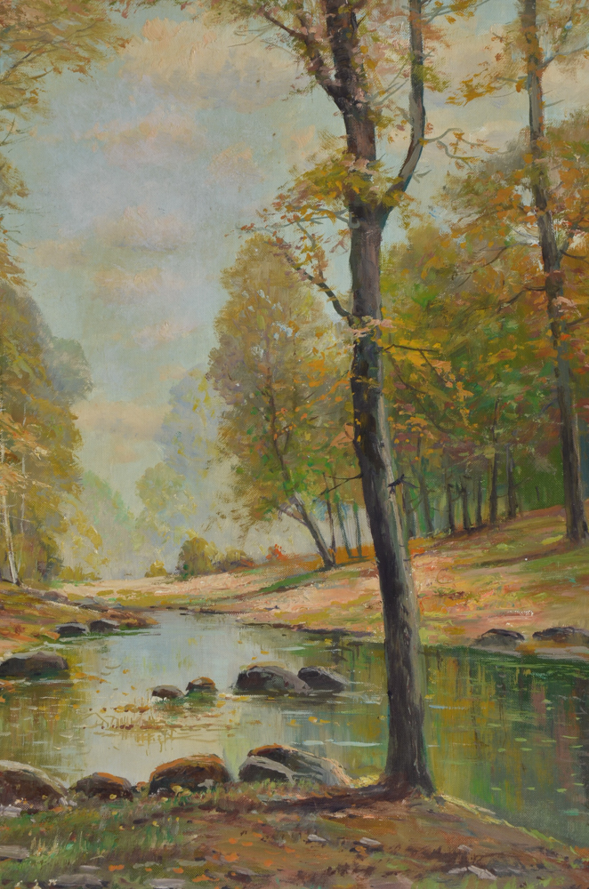 Albrt Blaetter Oil Painting on Canvas Board "Black Forest"