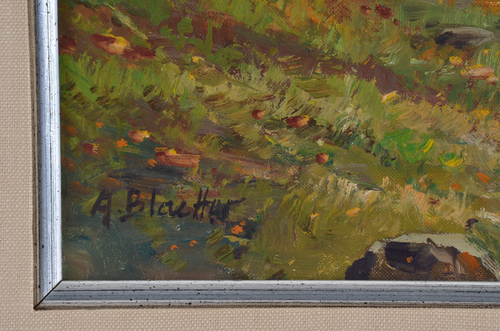 Albrt Blaetter Oil Painting on Canvas Board "Black Forest"